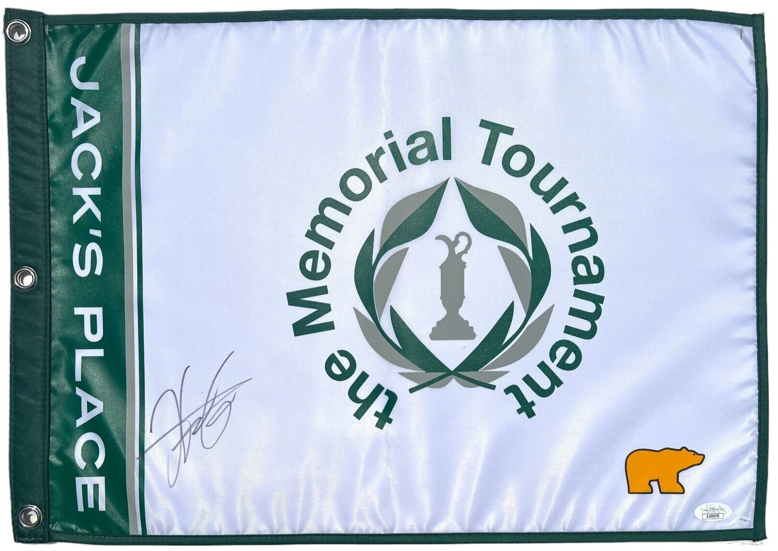 HIDEKI MATSUYAMA SIGNED 2021 THE MEMORIAL GOLF FLAG MASTERS LIMITED EDITION JSA