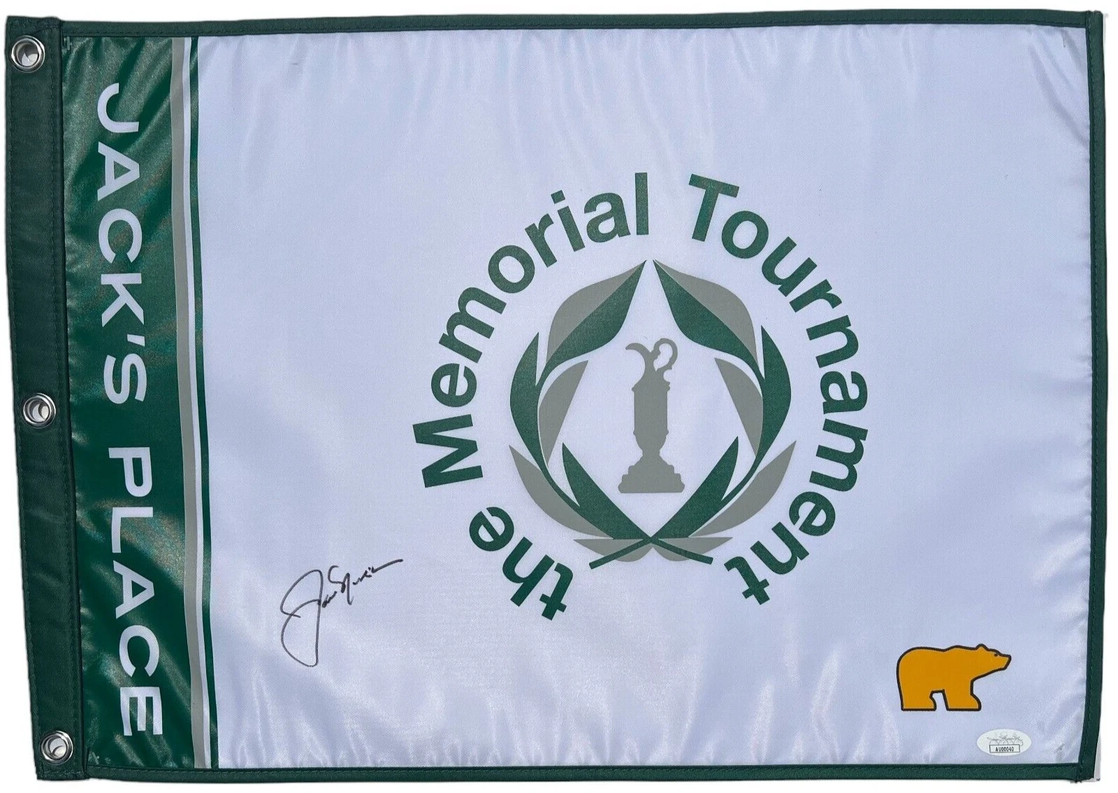 JACK NICKLAUS SIGNED THE MEMORIAL GOLF FLAG MASTERS LIMITED EDITION JSA