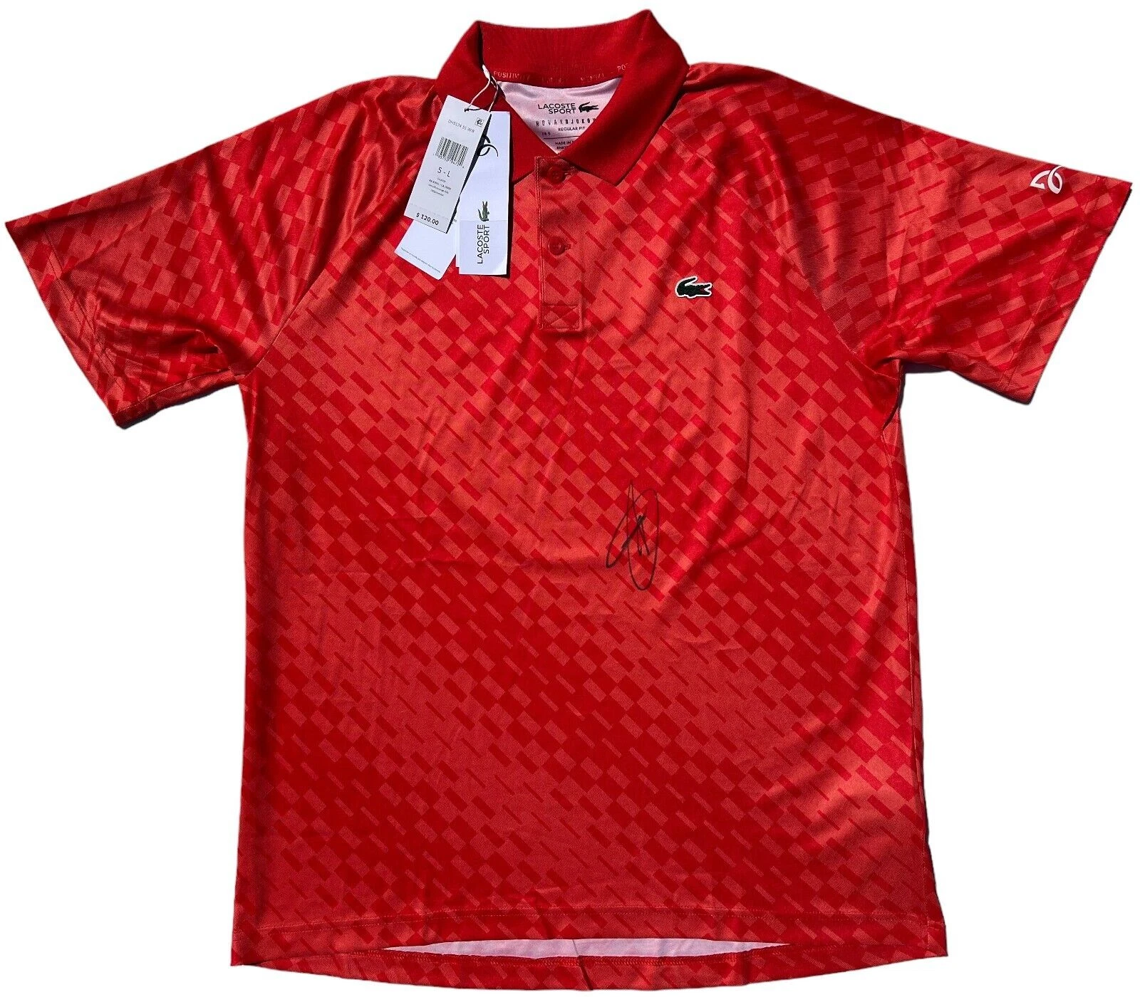 NOVAK DJOKOVIC SIGNED LACOSTE SHIRT POLO AUSTRALIAN OPEN WIMBLEDON OLYMPICS JSA