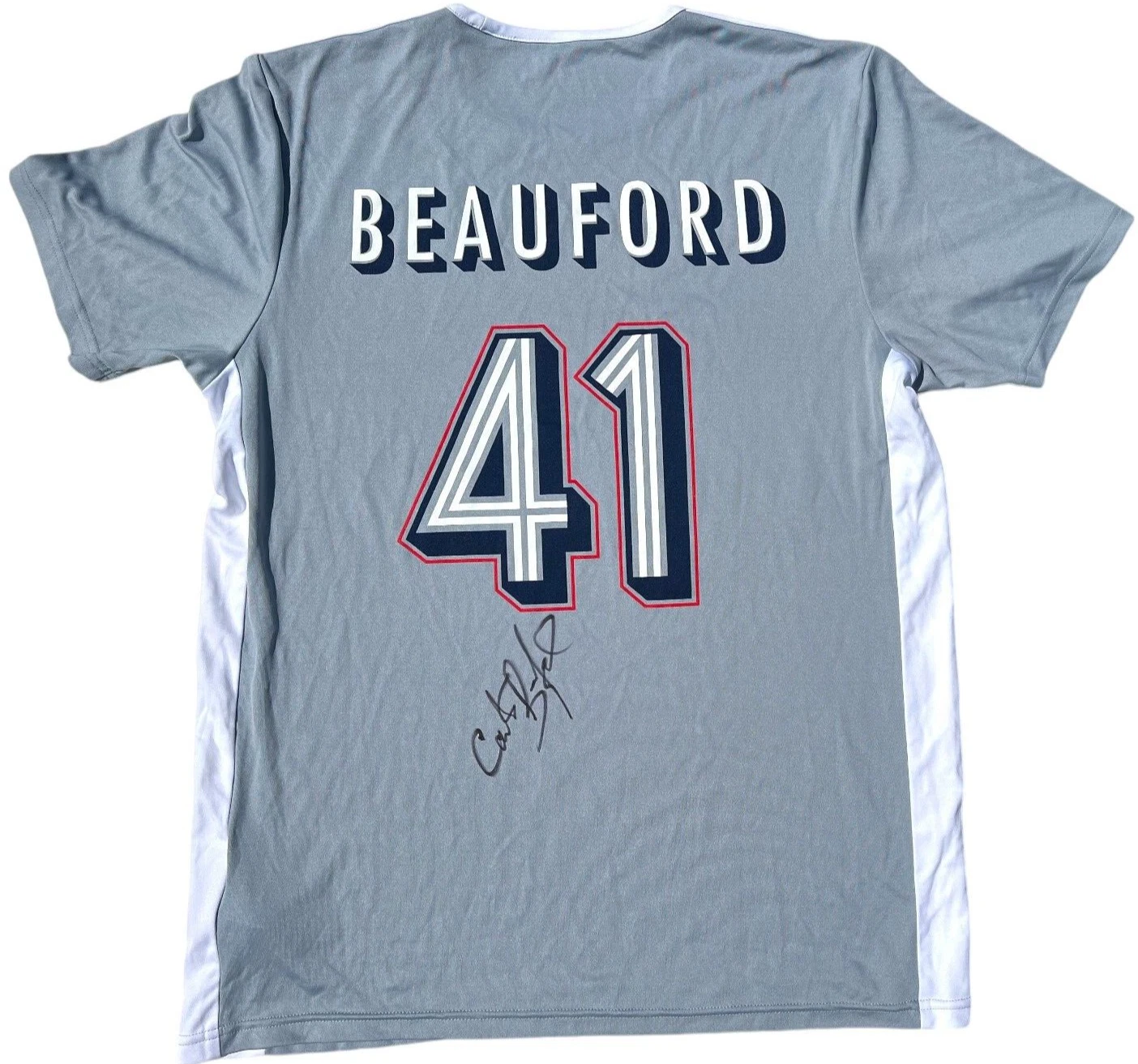 CARTER BEAUFORD SIGNED ADIDAS DAVE MATTHEWS BAND DMB SOCCER JERSEY DRUMMER JSA