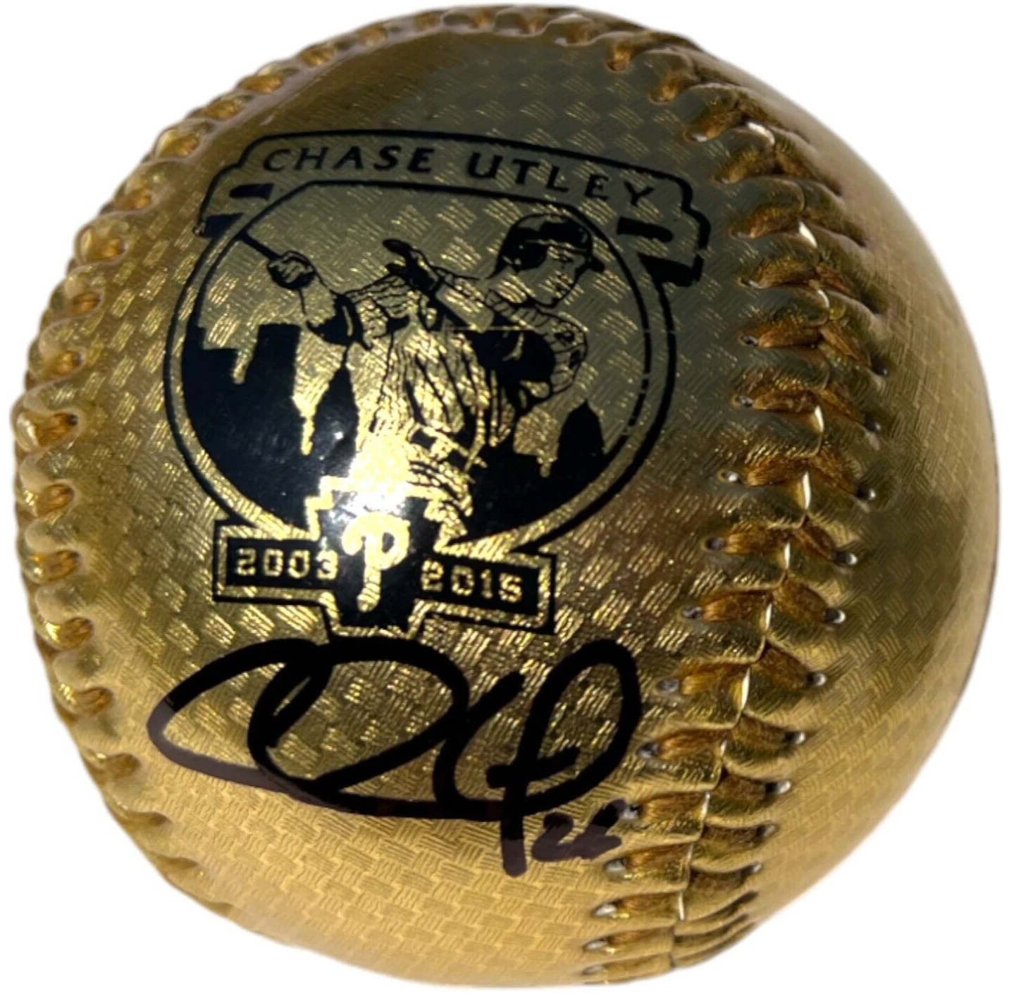 CHASE UTLEY SIGNED RAWLINGS GOLD RETIREMENT BASEBALL PHILADELPHIA PHILLIES JSA