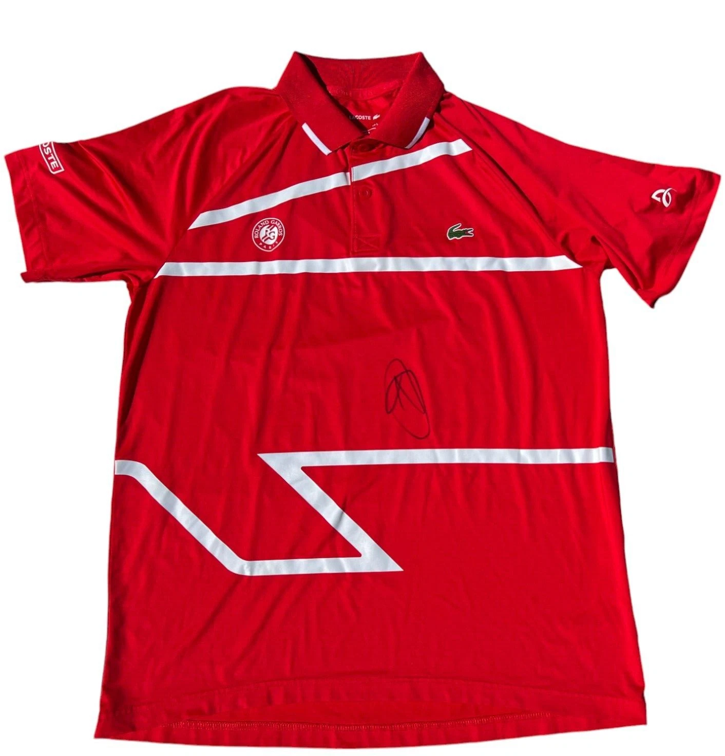 Novak Djokovic Signed Rolland Garros Lacoste Sport Tennis Polo Shirt Jsa Coa