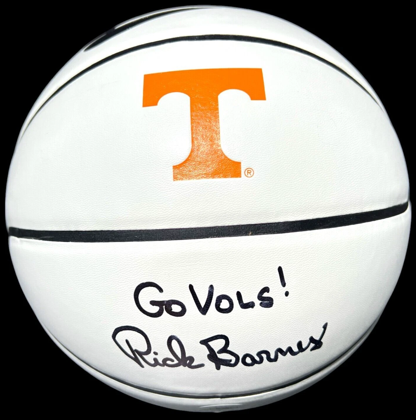 RICK BARNES SIGNED TENNESSEE VOLUNTEERS NIKE LOGO BASKETBALL GO VOLS! JSA COA