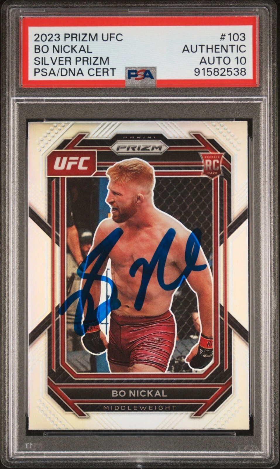 BO NICKAL SIGNED 2023 PANINI PRIZM SILVER ROOKIE CARD RC #103 PSA/DNA AUTO 10