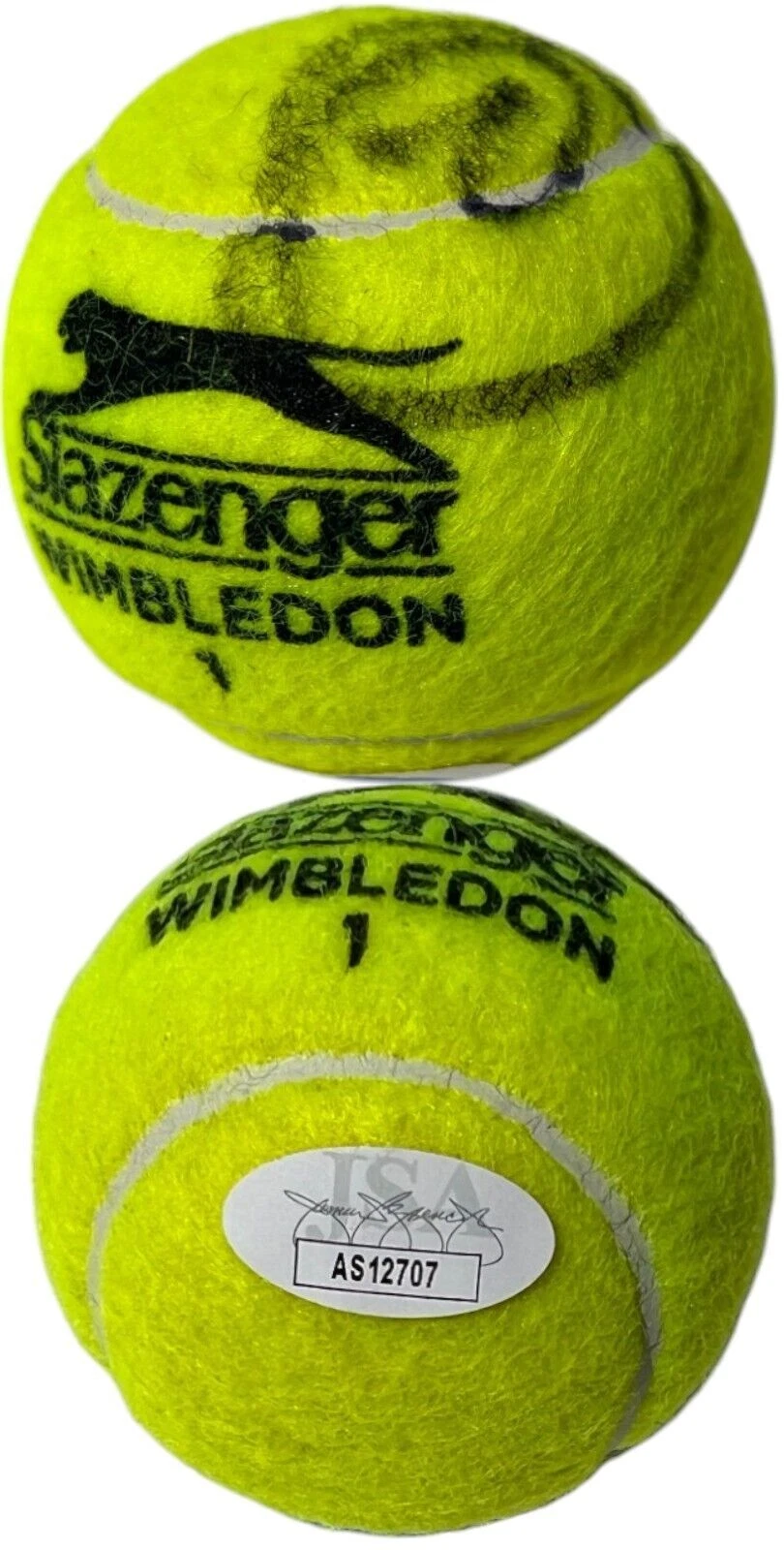 NOVAK DJOKOVIC SIGNED AUTOGRAPHED WIMBLEDON TENNIS BALL AO US OPEN JSA