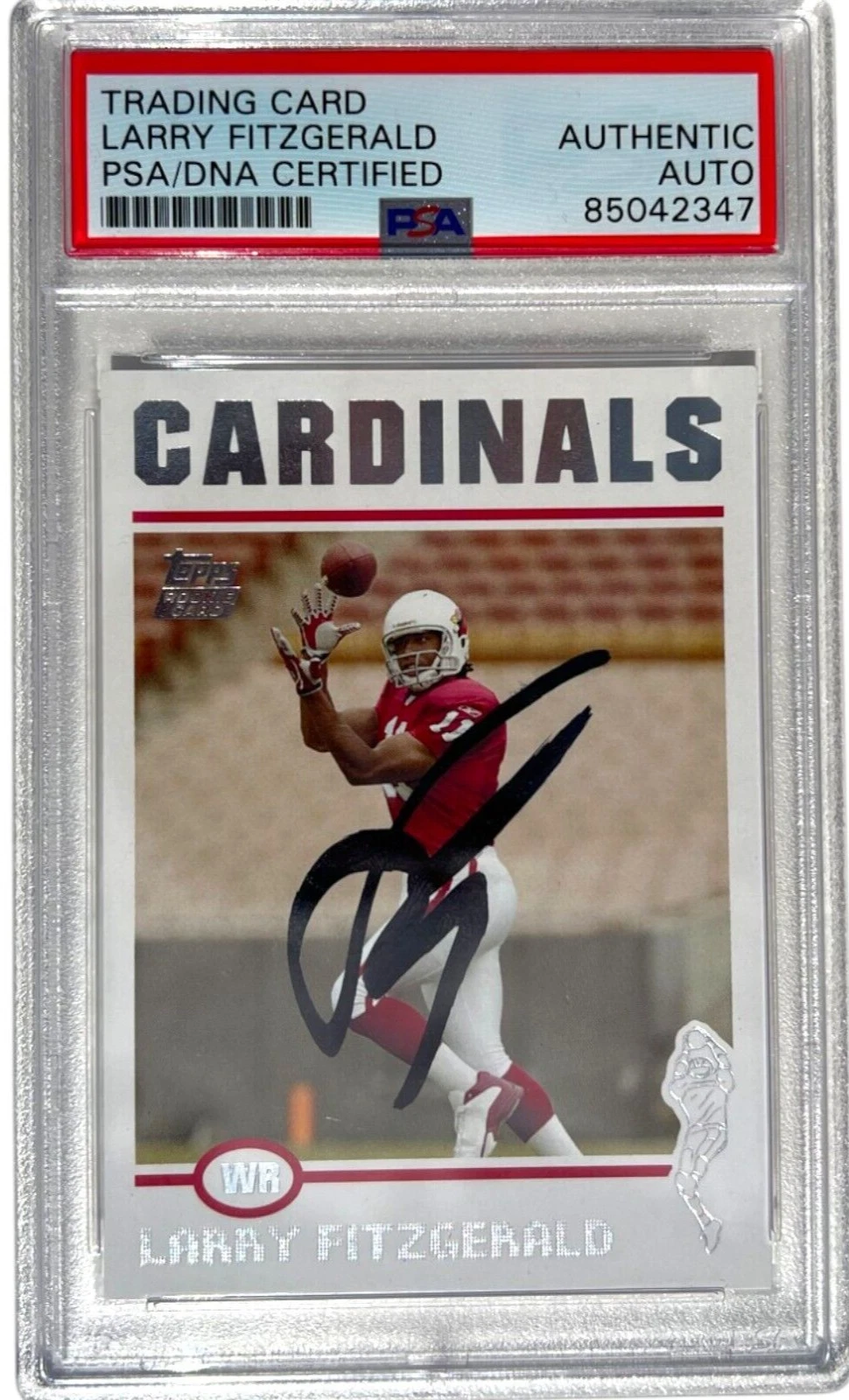 LARRY FITZGERALD SIGNED 2004 TOPPS ROOKIE CARD #360 CARDINALS AUTO PSA/DNA