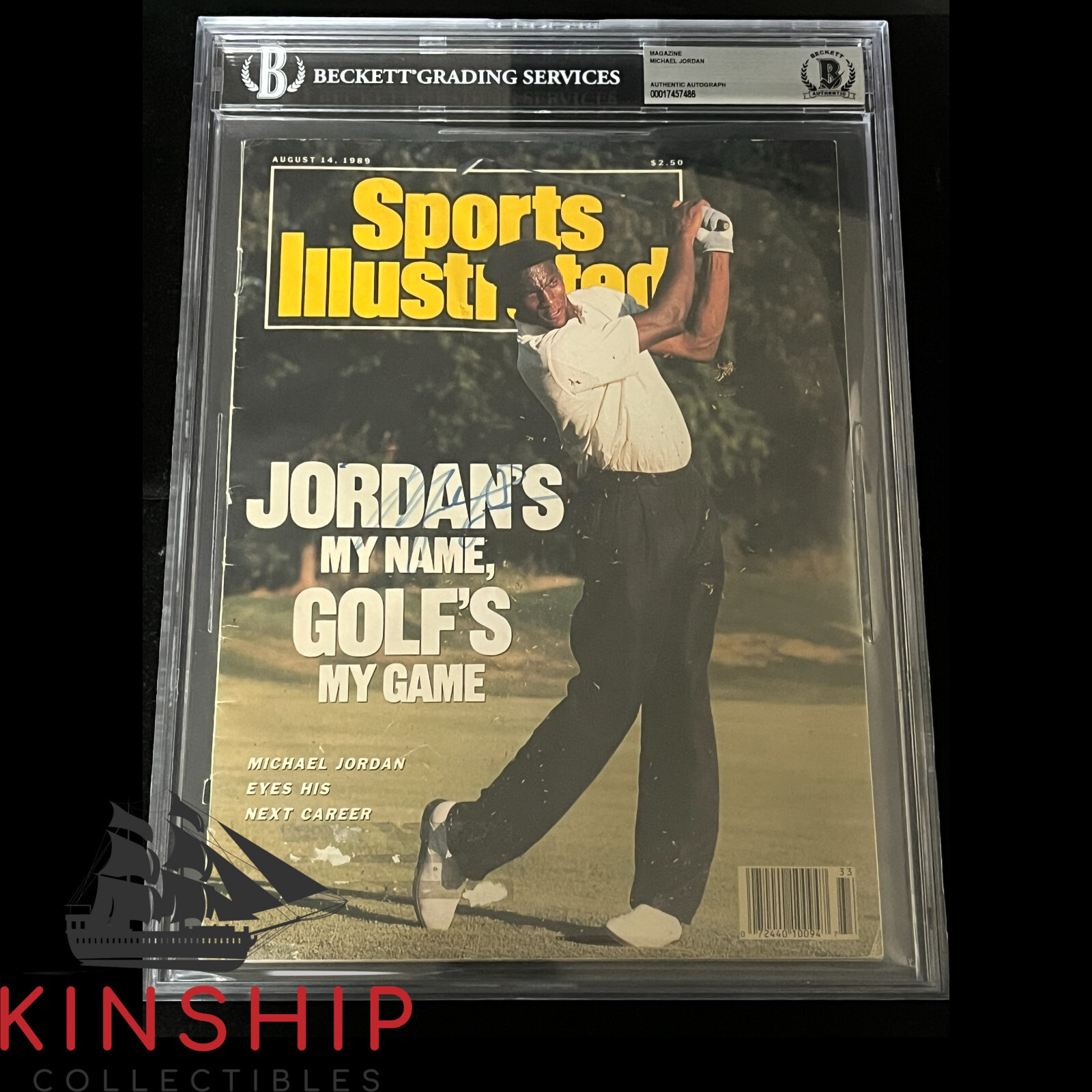Michael Jordan signed Sports Illustrated Magazine Beckett BAS Slab Auto C3924