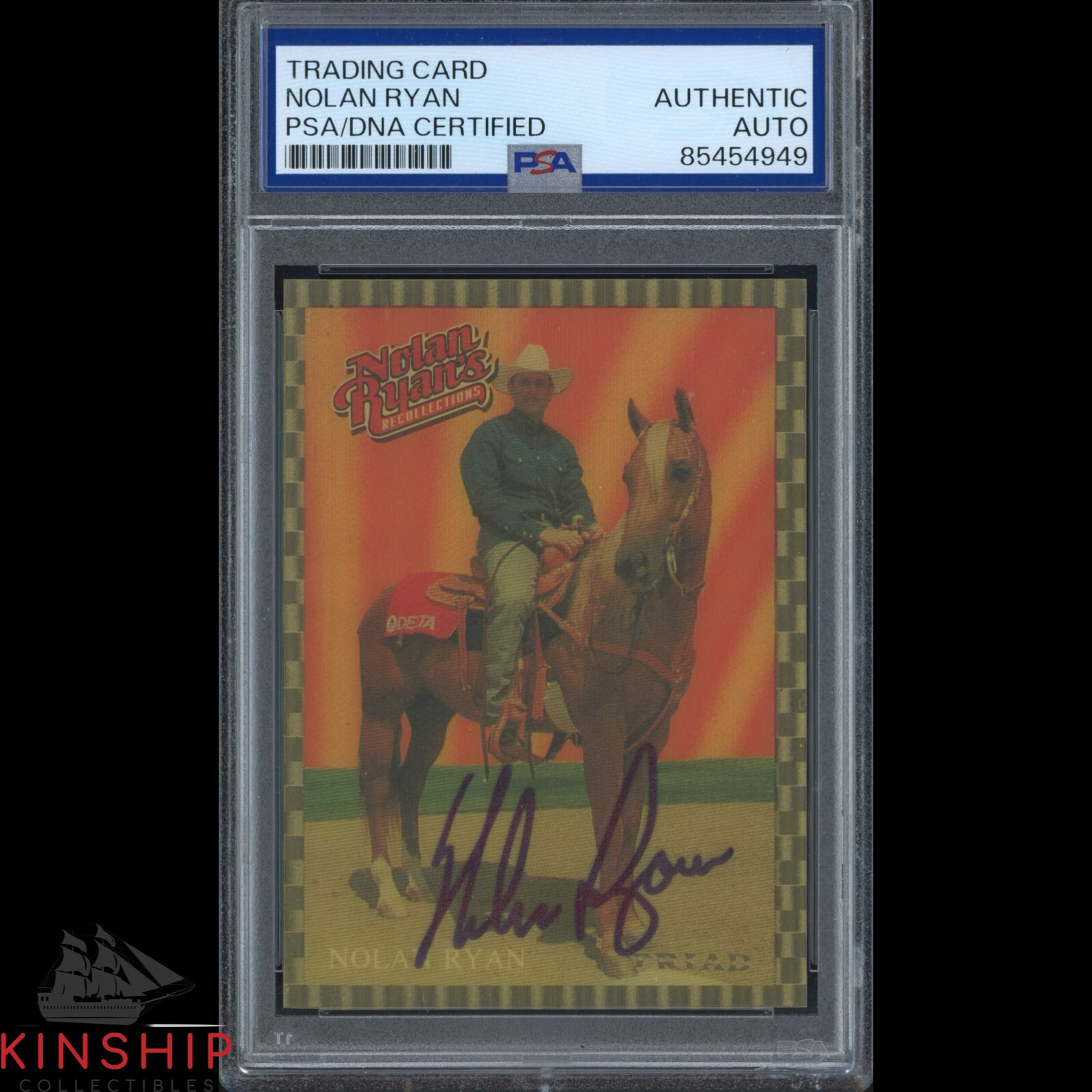 Nolan Ryan signed 1993 Whataburger Triad Trading Card PSA DNA Slab Auto C4033