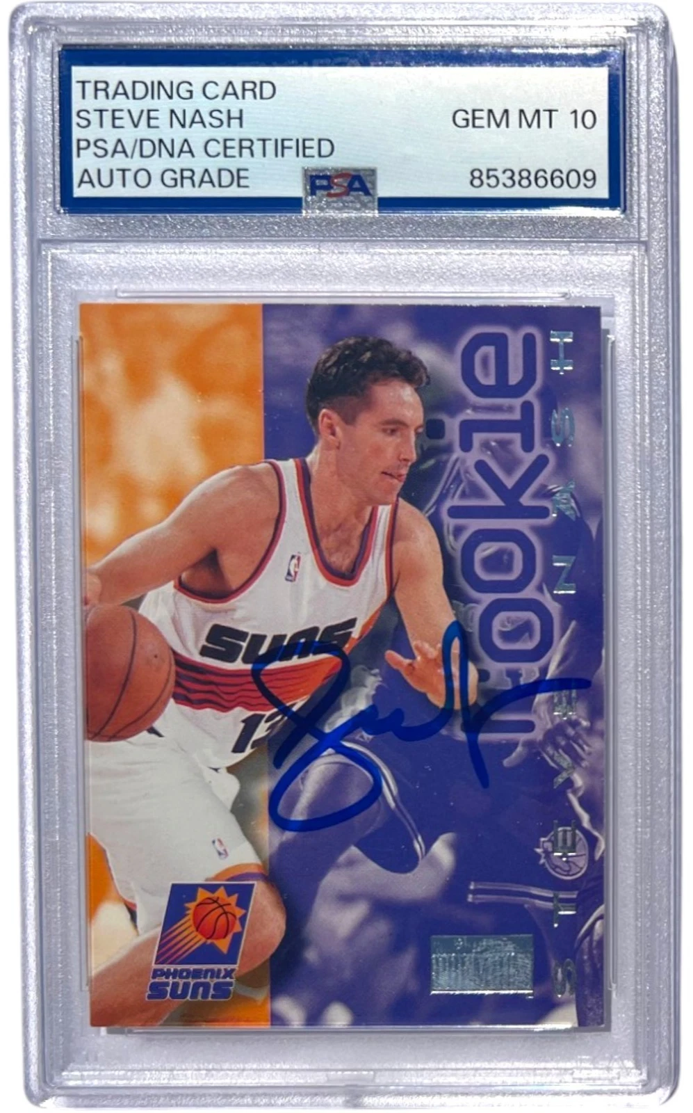 STEVE NASH SIGNED 1996-97 SKYBOX PREMIUM STAR ROOKIE #227 SUNS PSA/DNA AUTO 10