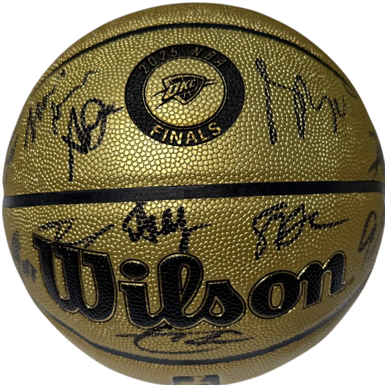 2025 OKC THUNDER TEAM SIGNED NBA FINALS BASKETBALL SHAI GILGEOUS-ALEXANDER + JSA
