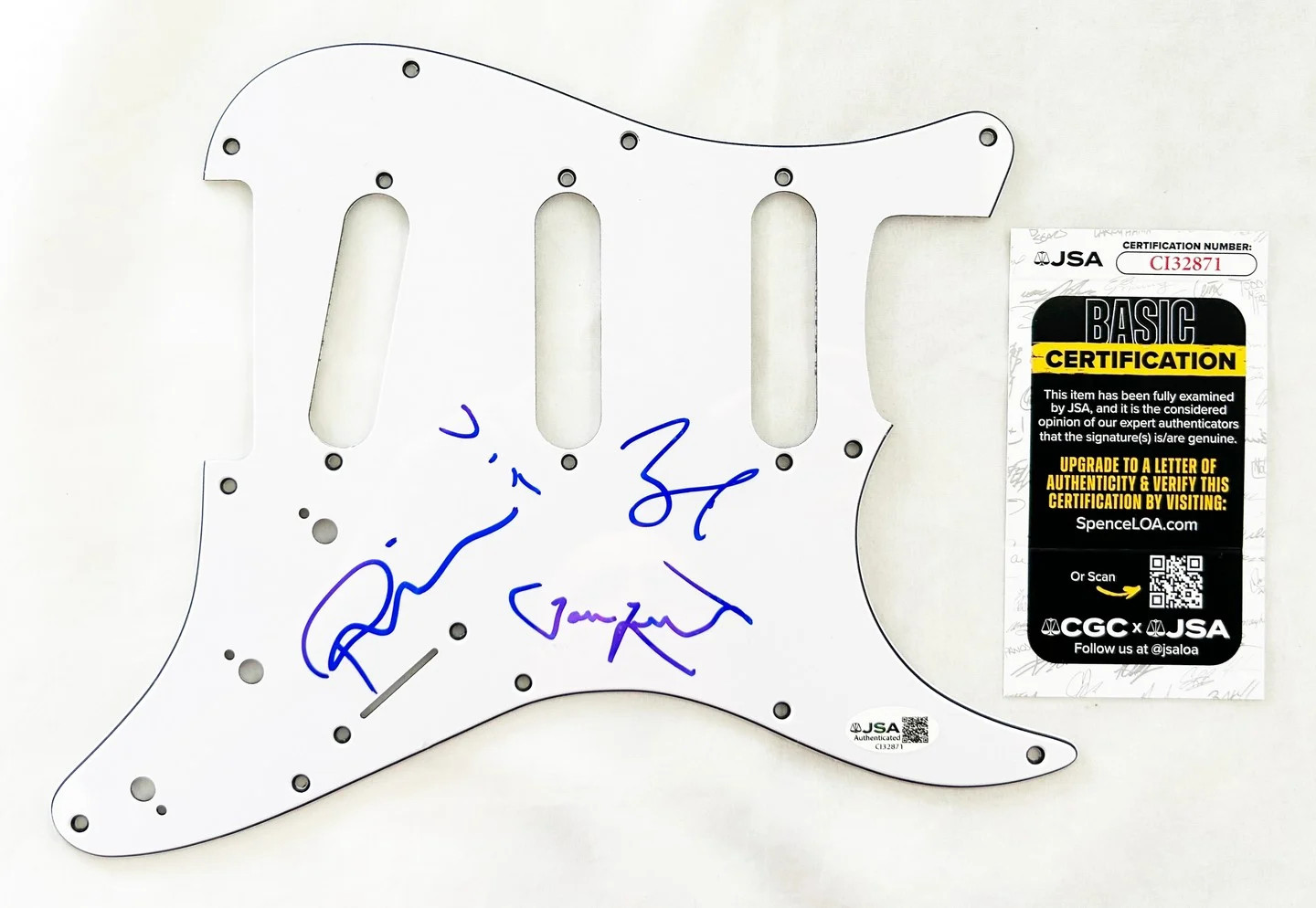 Jimmy Eat World Signed Electric Pickguard Jim Adkins Lind Linton Burch JSA COA
