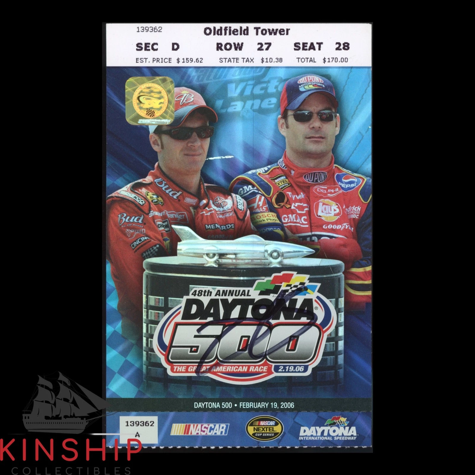 Jimmie Johnson signed 2006 Daytona 500 Ticket JSA COA Rare NASCAR Auto Z2344