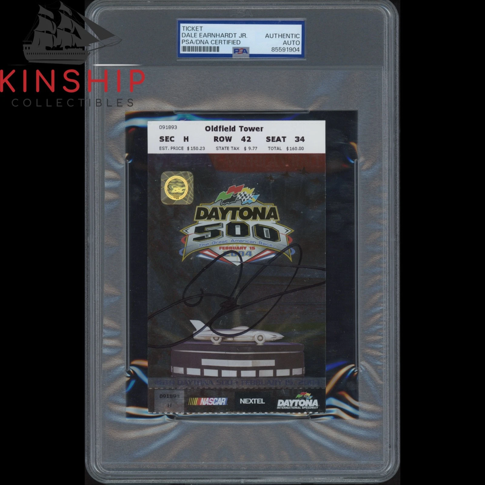 Dale Earnhardt Jr signed 2004 Daytona 500 Ticket PSA DNA Slab NASCAR Auto C5249