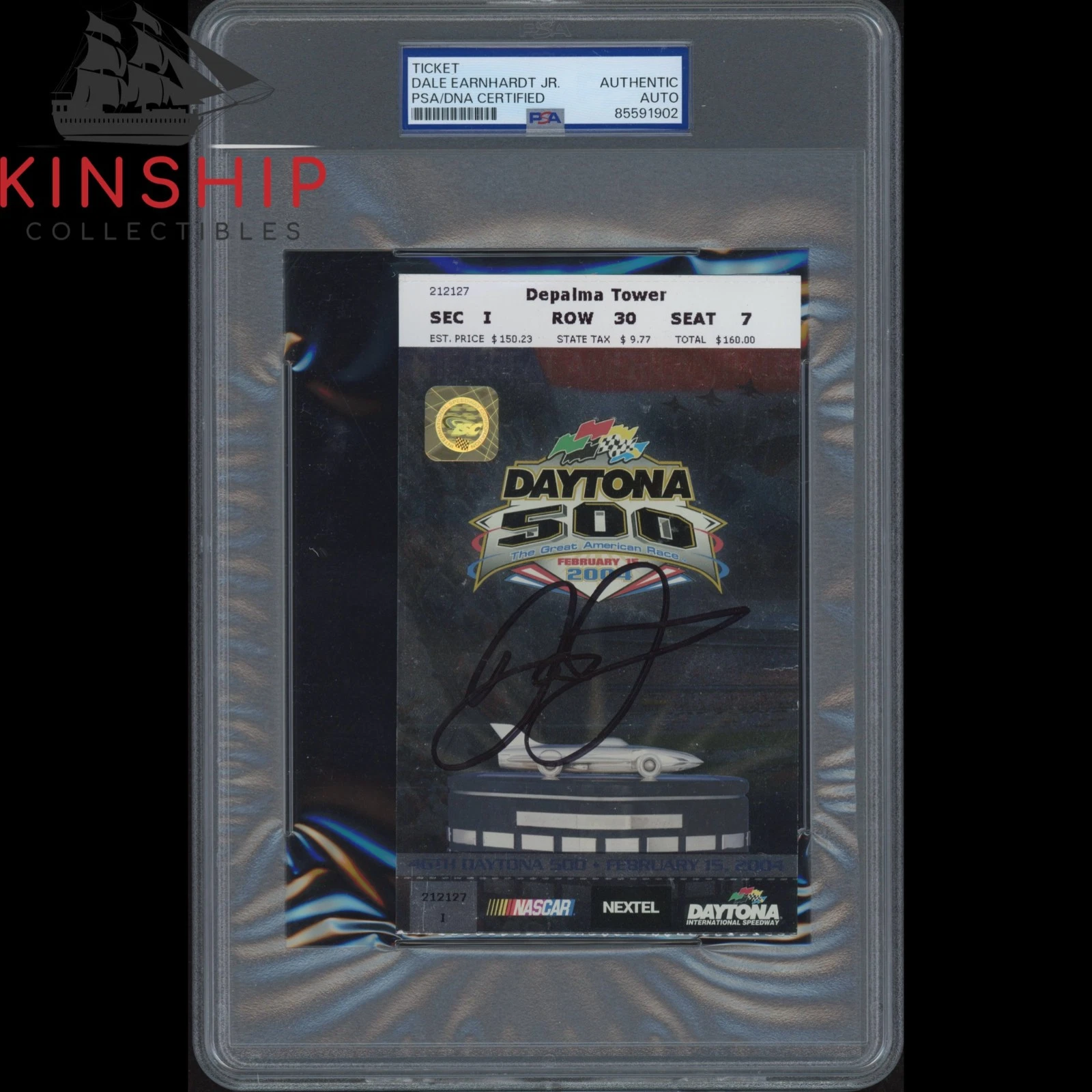 Dale Earnhardt Jr signed 2004 Daytona 500 Ticket PSA DNA Slab NASCAR Auto C5250