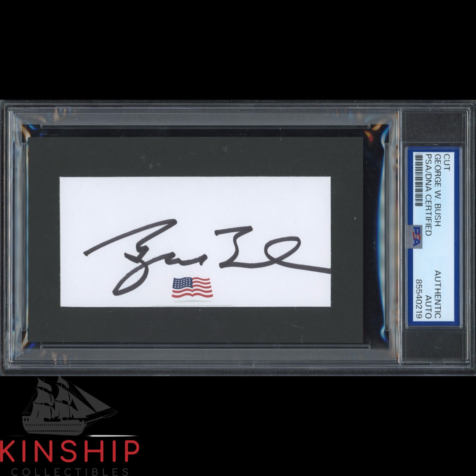 President George W Bush signed Cut PSA DNA Slabbed Bold Auto C5324