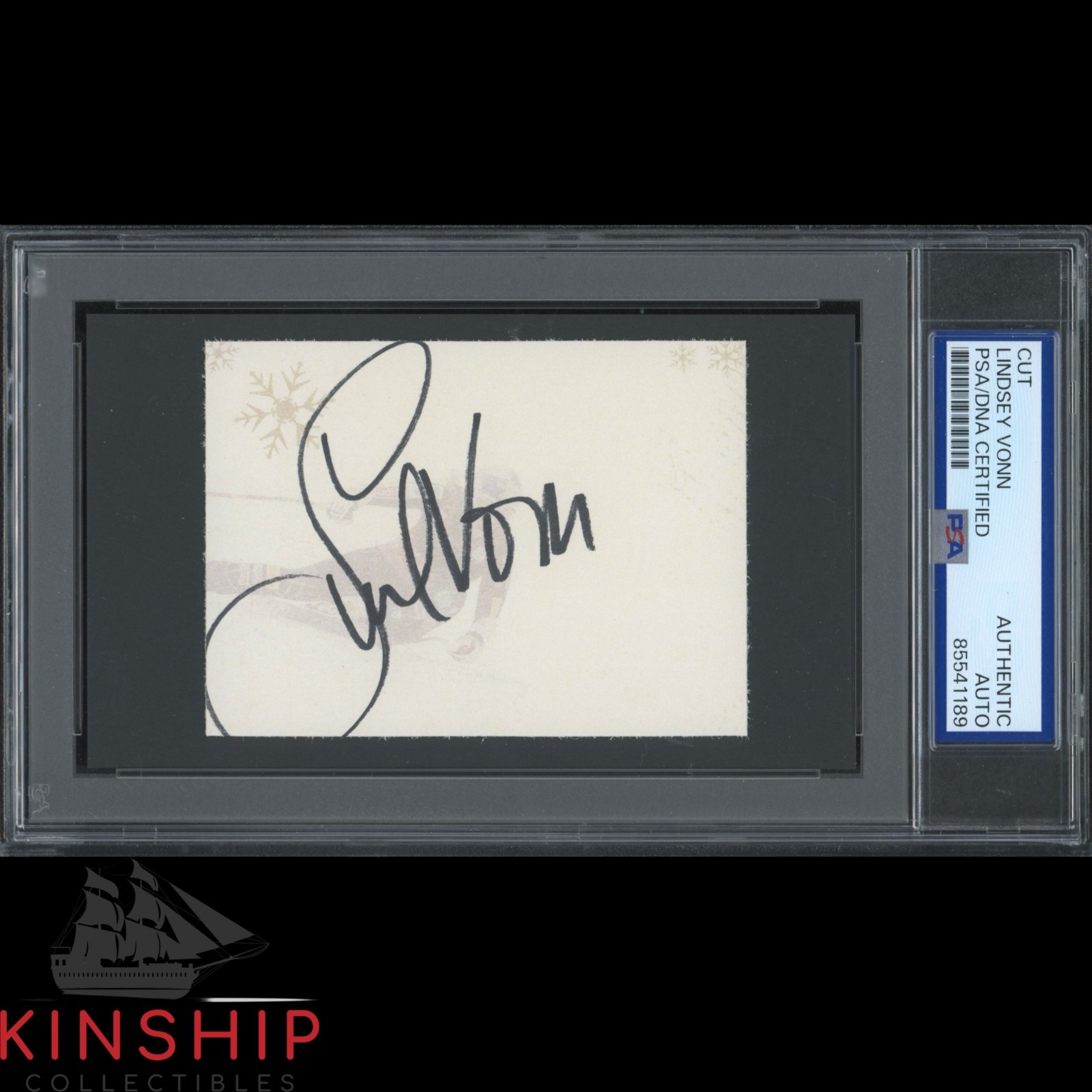 Lindsey Vonn signed Cut PSA DNA Slabbed Olympic Ski Auto C5420