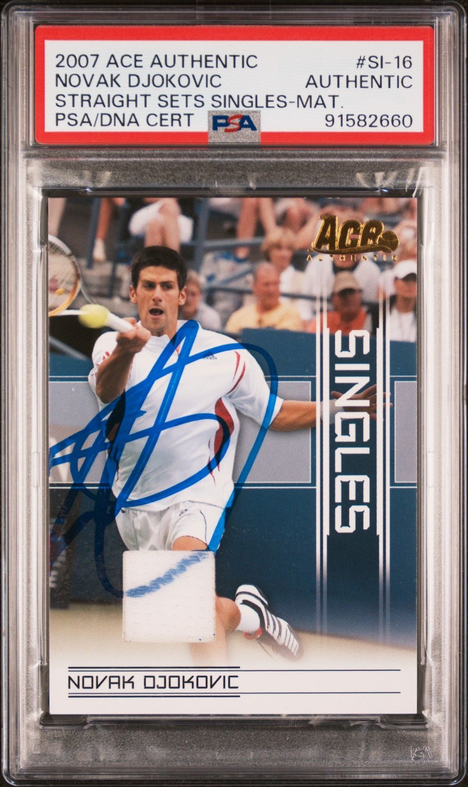 2007 Ace Authentic Novak Djokovic AUTO PSA Straight Sets Material Rookie RC