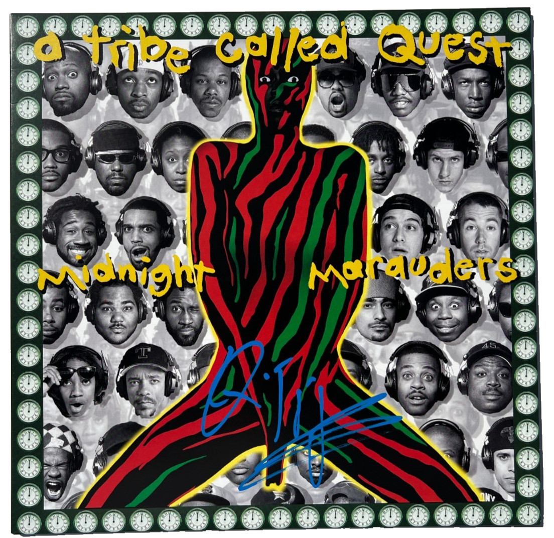 Q TIP Q-TIP SIGNED A TRIBE CALLED QUEST MIDNIGHT MARAUDERS VINYL ALBUM LP JSA