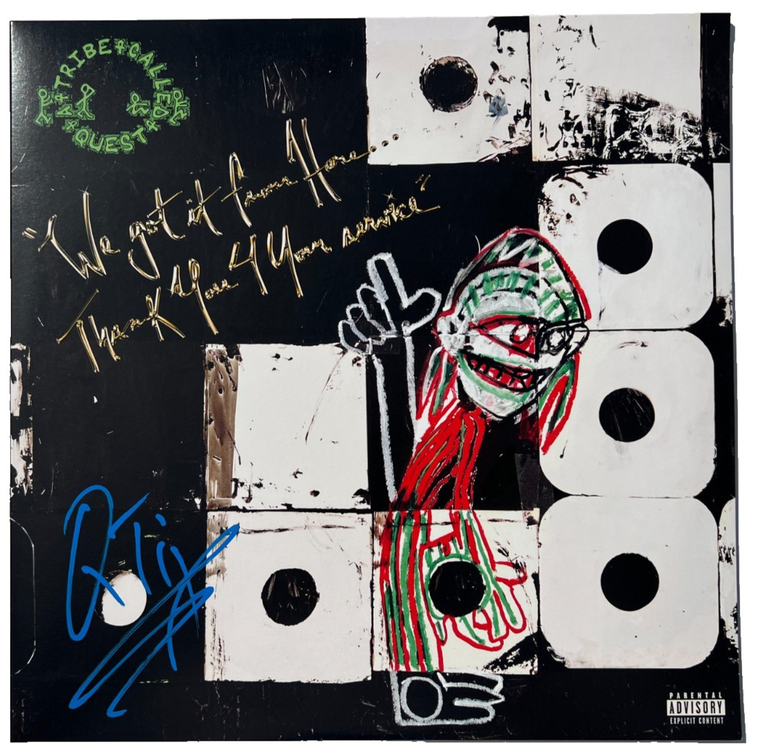 Q TIP Q-TIP SIGNED A TRIBE CALLED QUEST WE GOT IT FROM HERE VINYL ALBUM JSA
