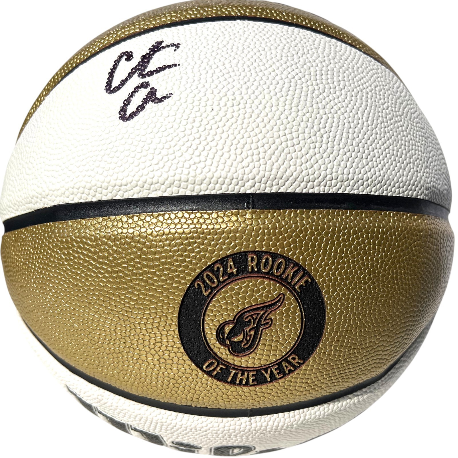 CAITLIN CLARK SIGNED WILSON INDIANA FEVER BASKETBALL GOLD ROOKIE OF THE YEAR JSA