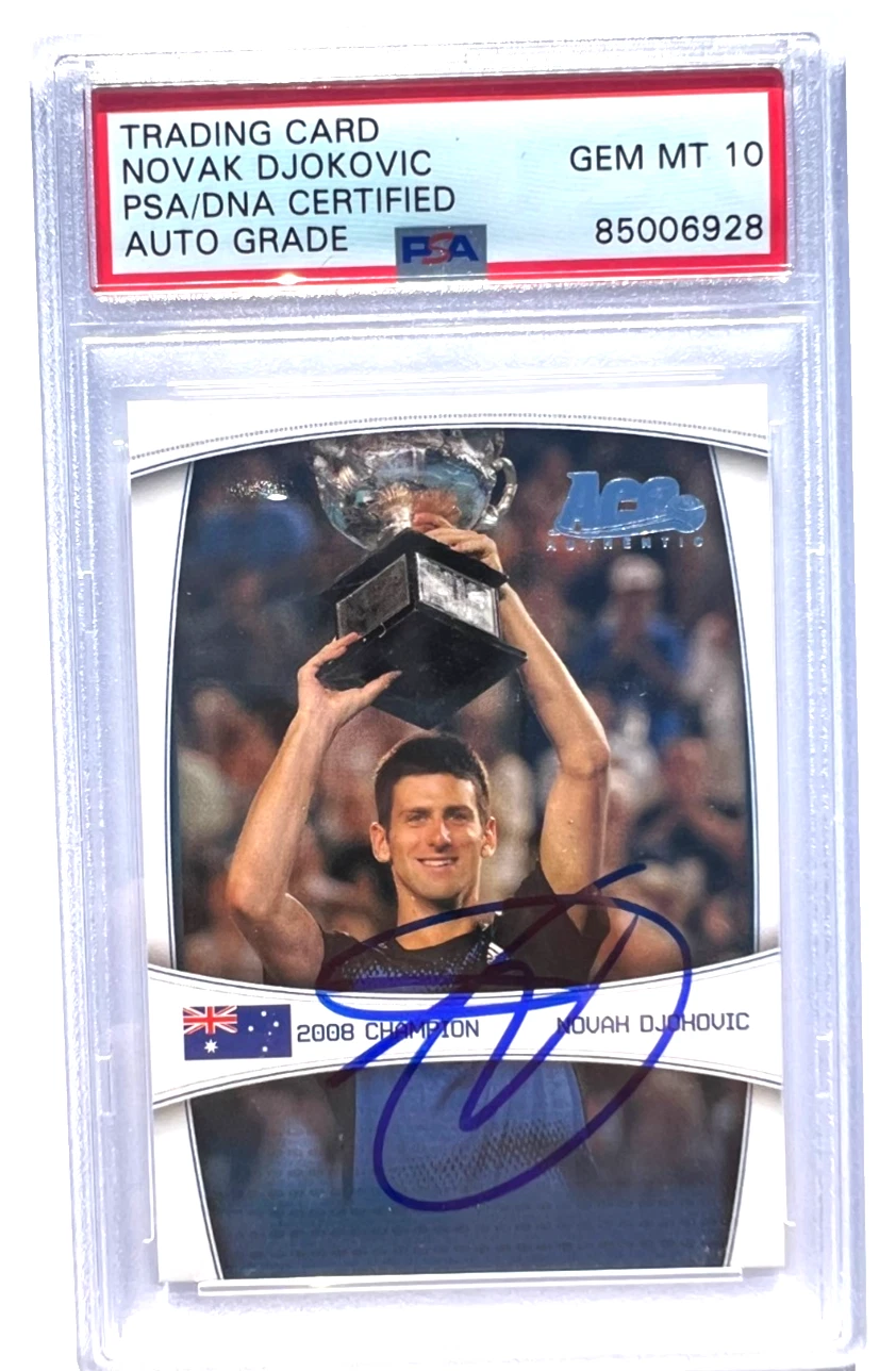 2008 ACE Novak Djokovic Signed #GS2 Australia Champion Card Psa Dna Auto 10