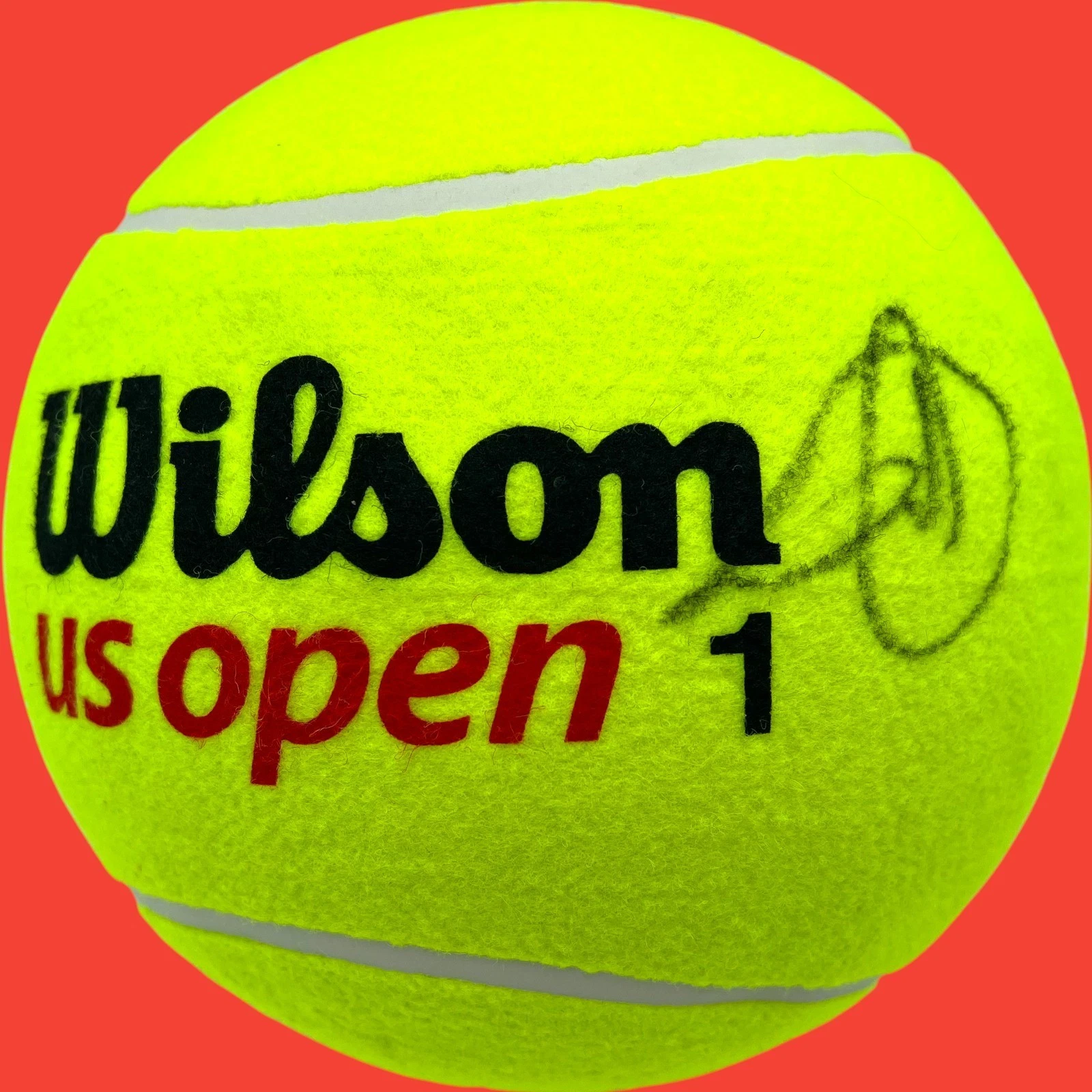 NOVAK DJOKOVIC SIGNED WILSON US OPEN JUMBO 10