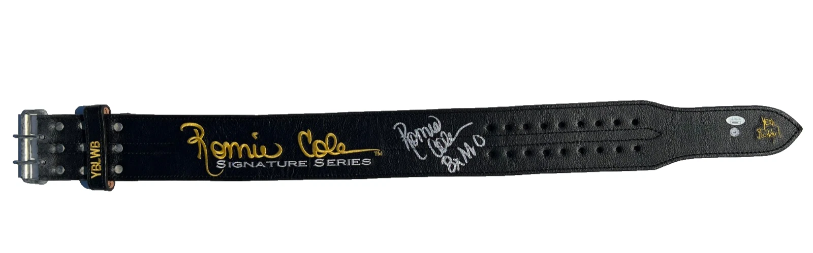 RONNIE COLEMAN SIGNED WEIGHTLIFTING BELT MR O OLYMPA BODYBUILDING CHAMPION JSA