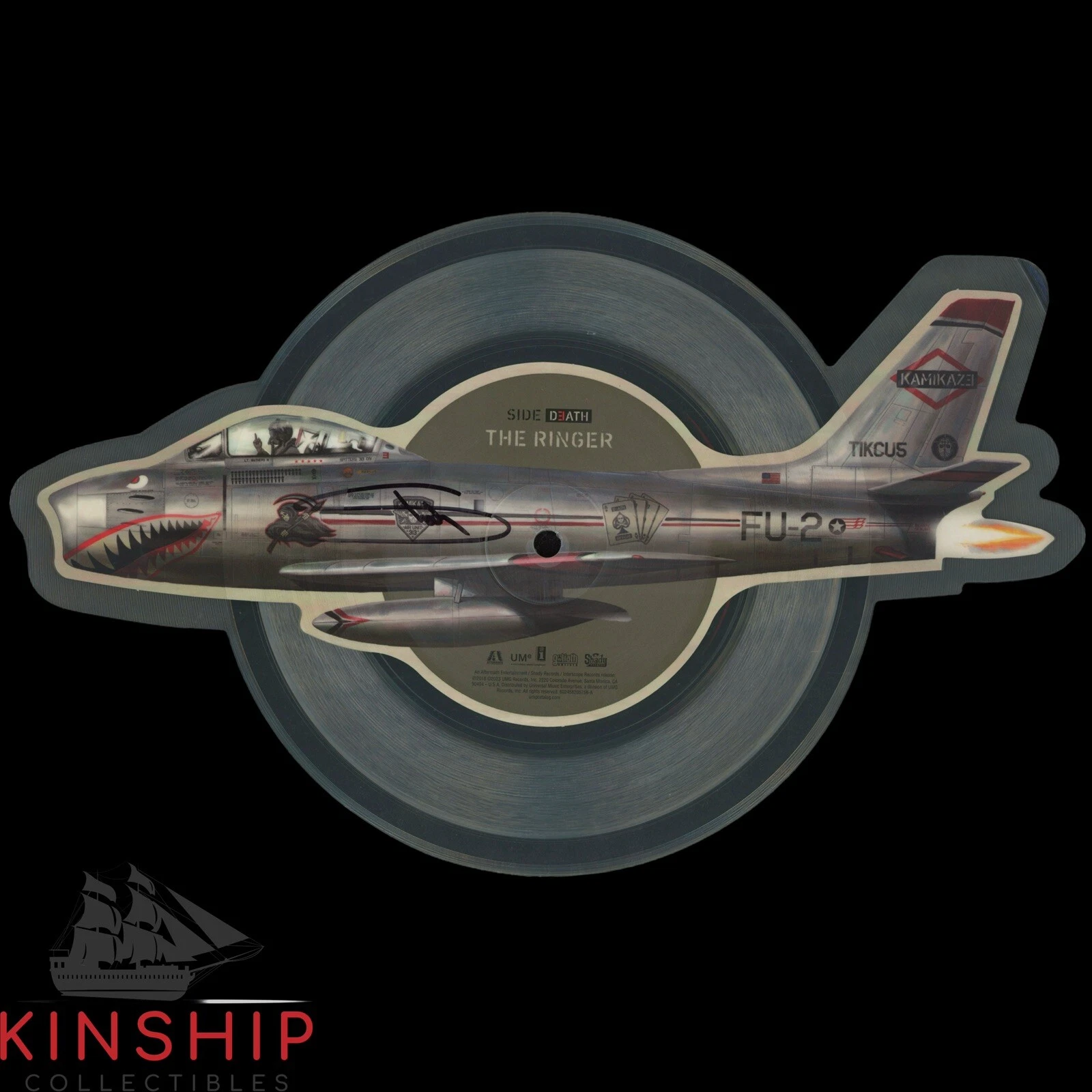 Eminem signed The Ringer Picture Disk JSA LOA Auto Grade 9 Slim Shady Rap Z1972