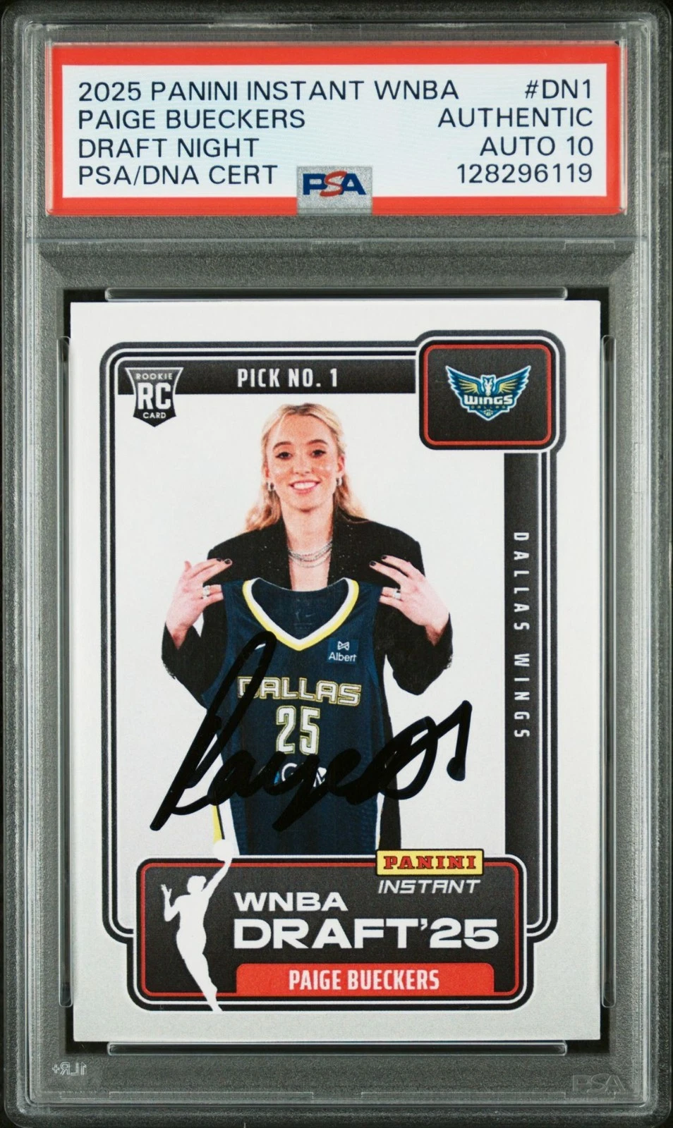 2025 Instant PAIGE BUECKERS Draft Night WNBA Signed PSA 10 Auto Rookie Card #DN1