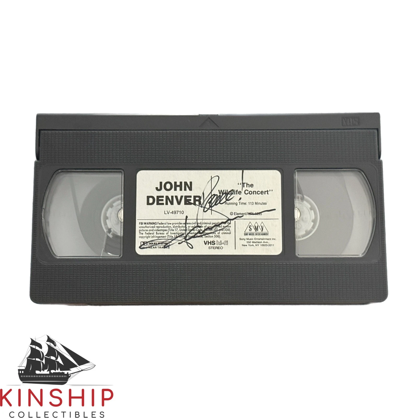 John Denver signed Concert VHS Tape JSA LOA Rare Country Music Auto Z2374