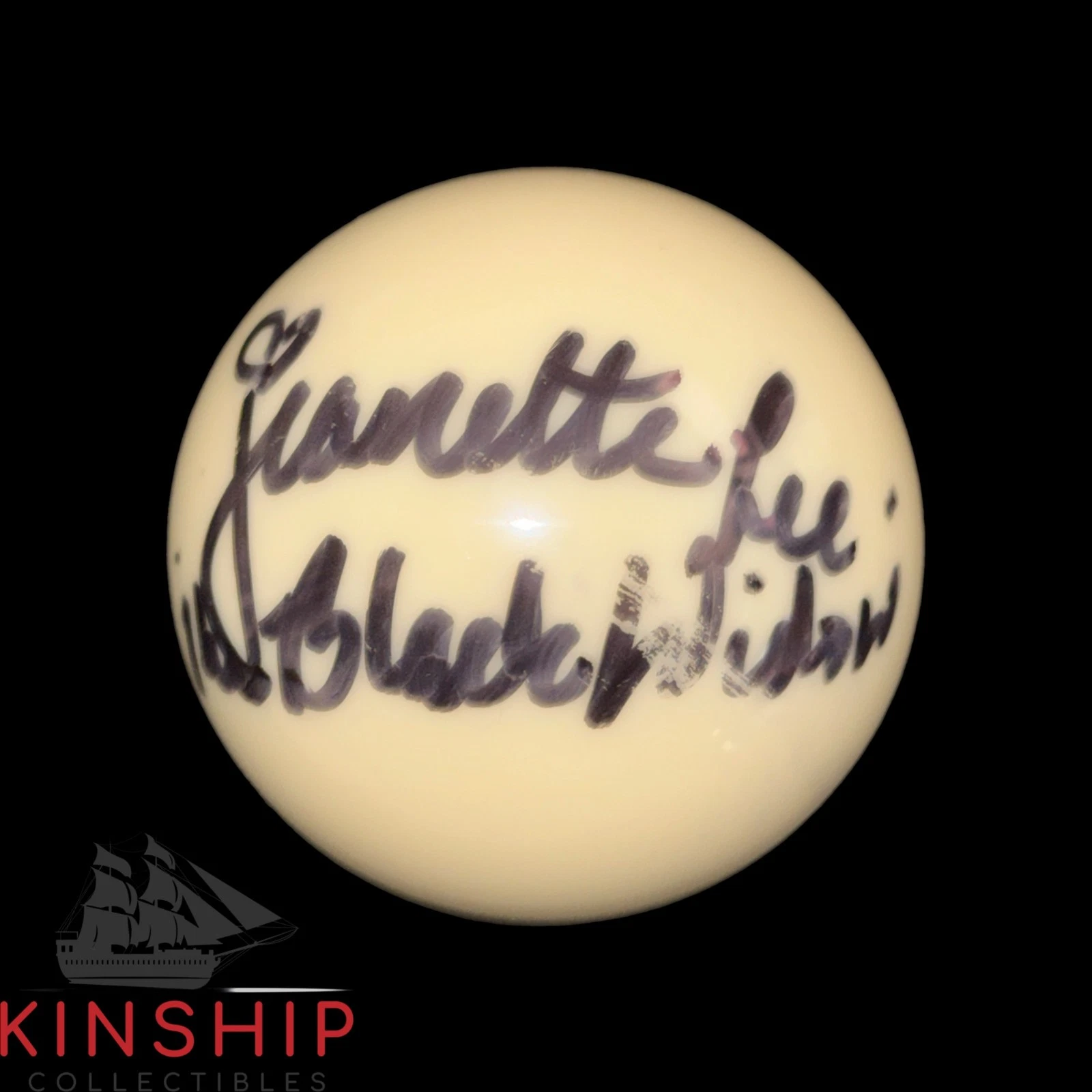 Jeanette Lee signed Billiard Pool Cue Ball JSA COA Inscribed Black Widow A4163