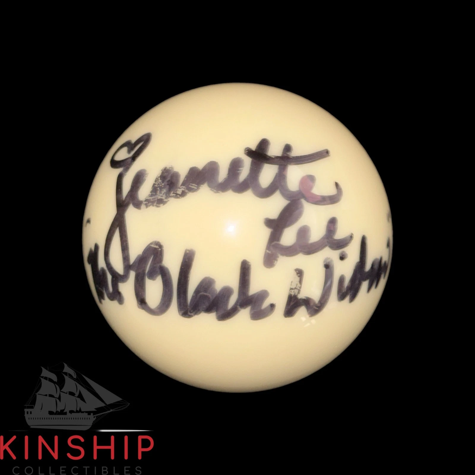 Jeanette Lee signed Billiard Pool Cue Ball JSA COA Inscribed Black Widow A4161