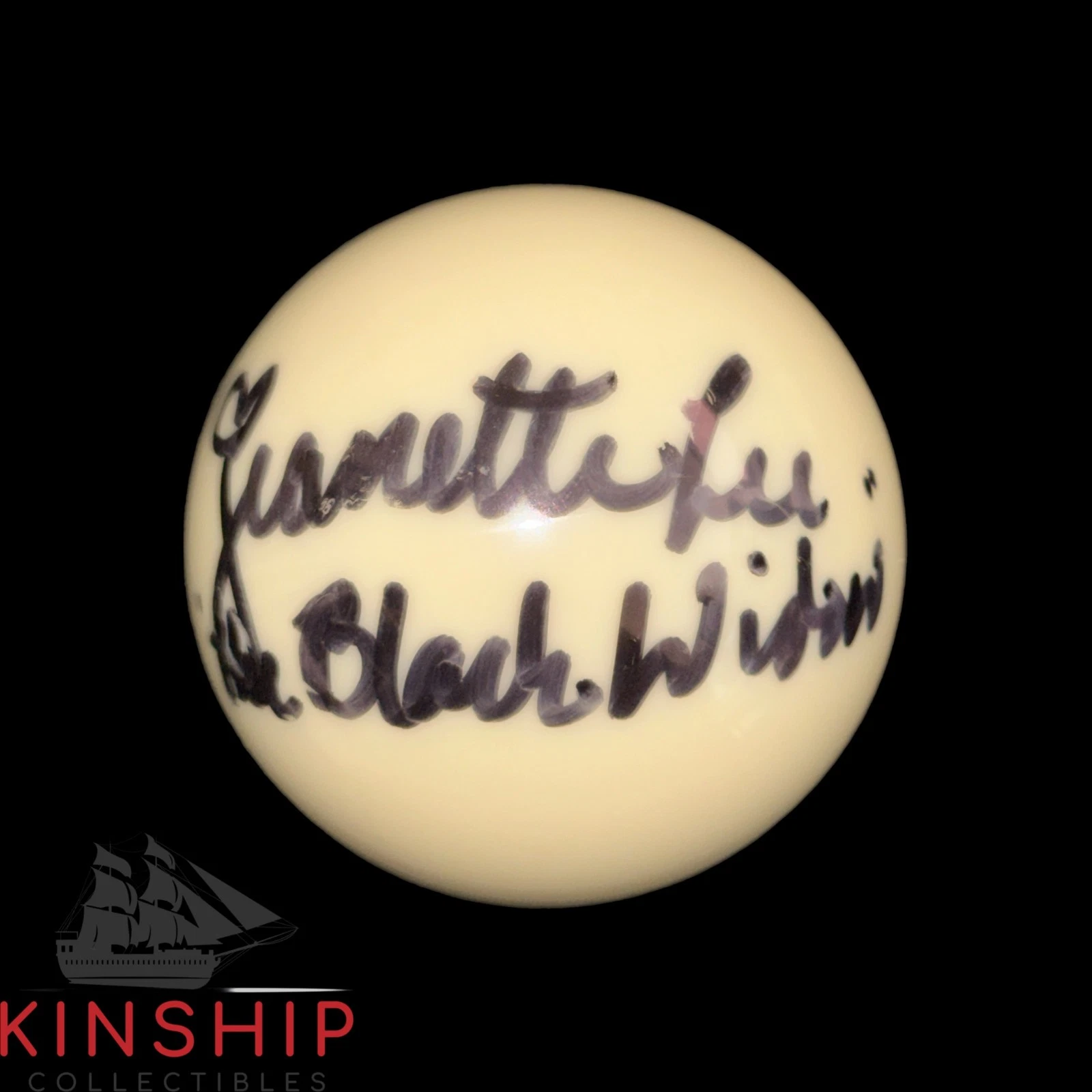 Jeanette Lee signed Billiard Pool Cue Ball JSA COA Inscribed Black Widow A4165
