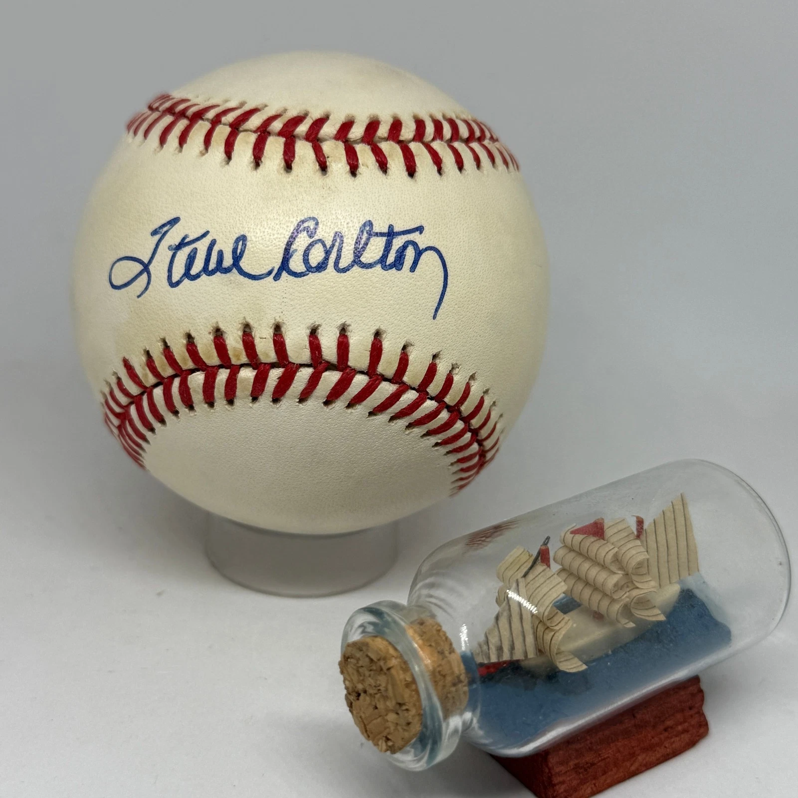 Steve Carlton signed Rawlings ONL Baseball PSA DNA COA Phillies HOF Auto A4173