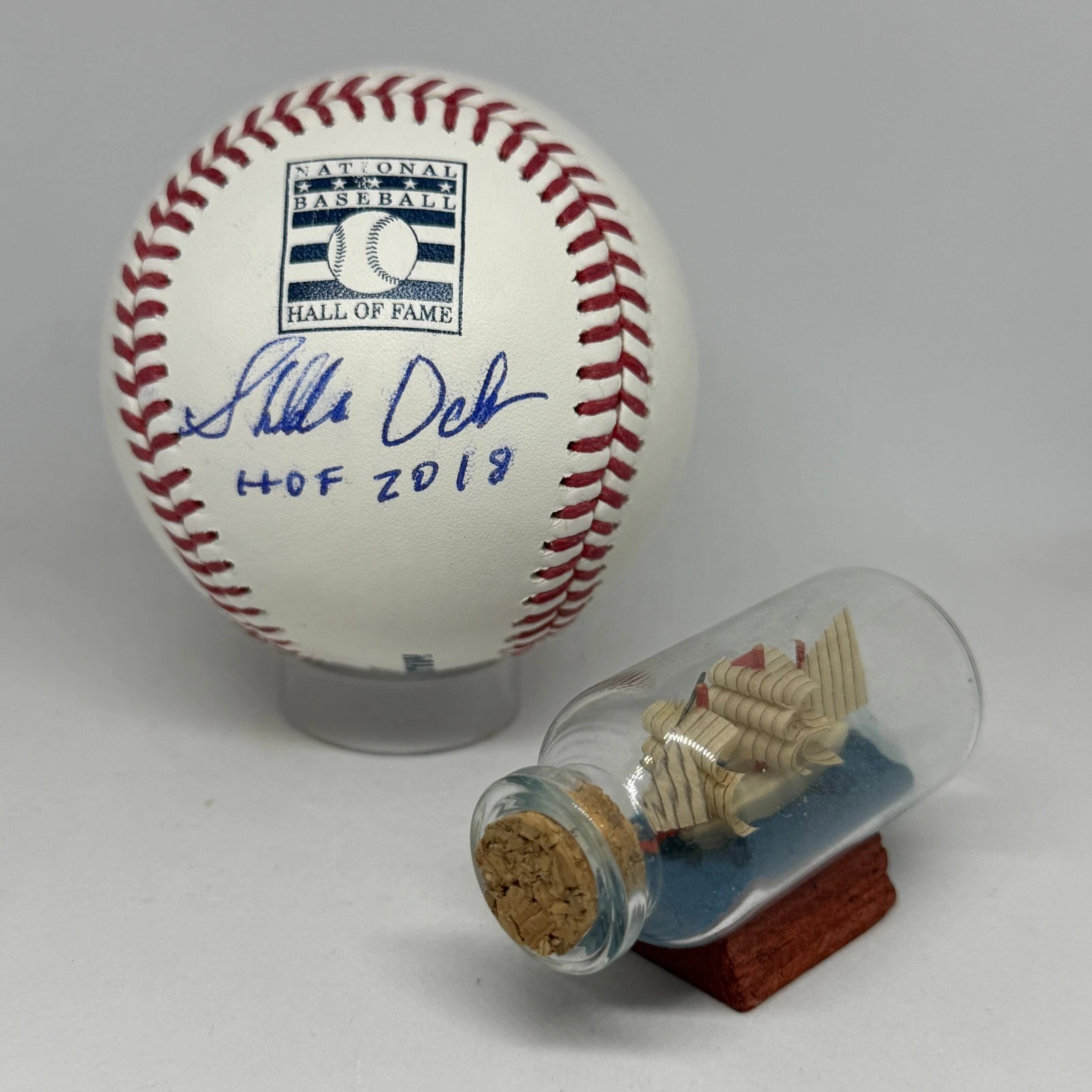 Sheldon Ocker signed Rawlings HOF Logo Baseball JSA COA BBWAA Spink Writer A4180