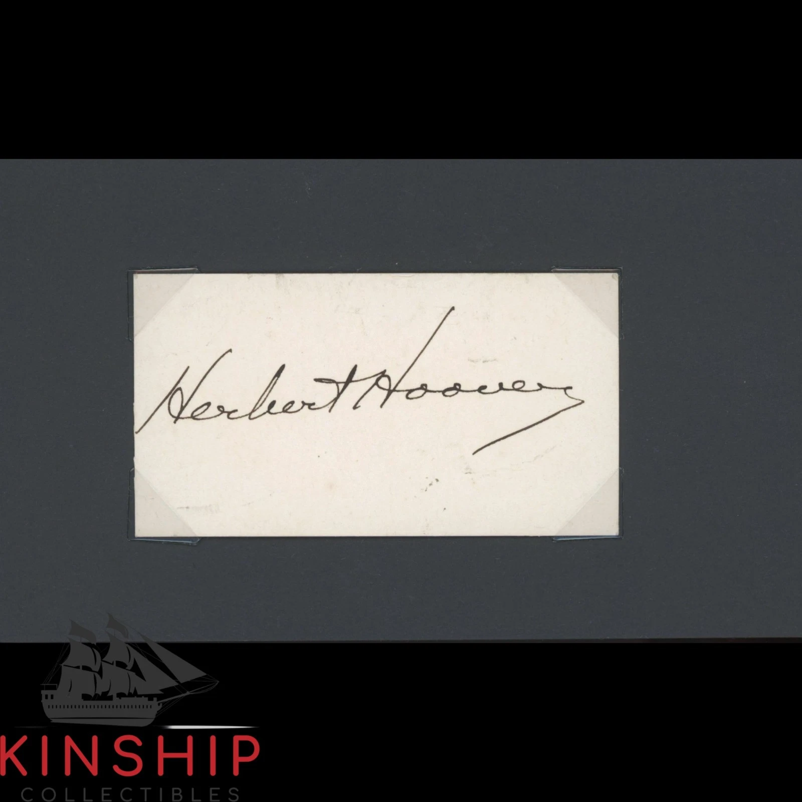 President Herbert Hoover signed Cut JSA LOA Rare Bold Auto Z2383