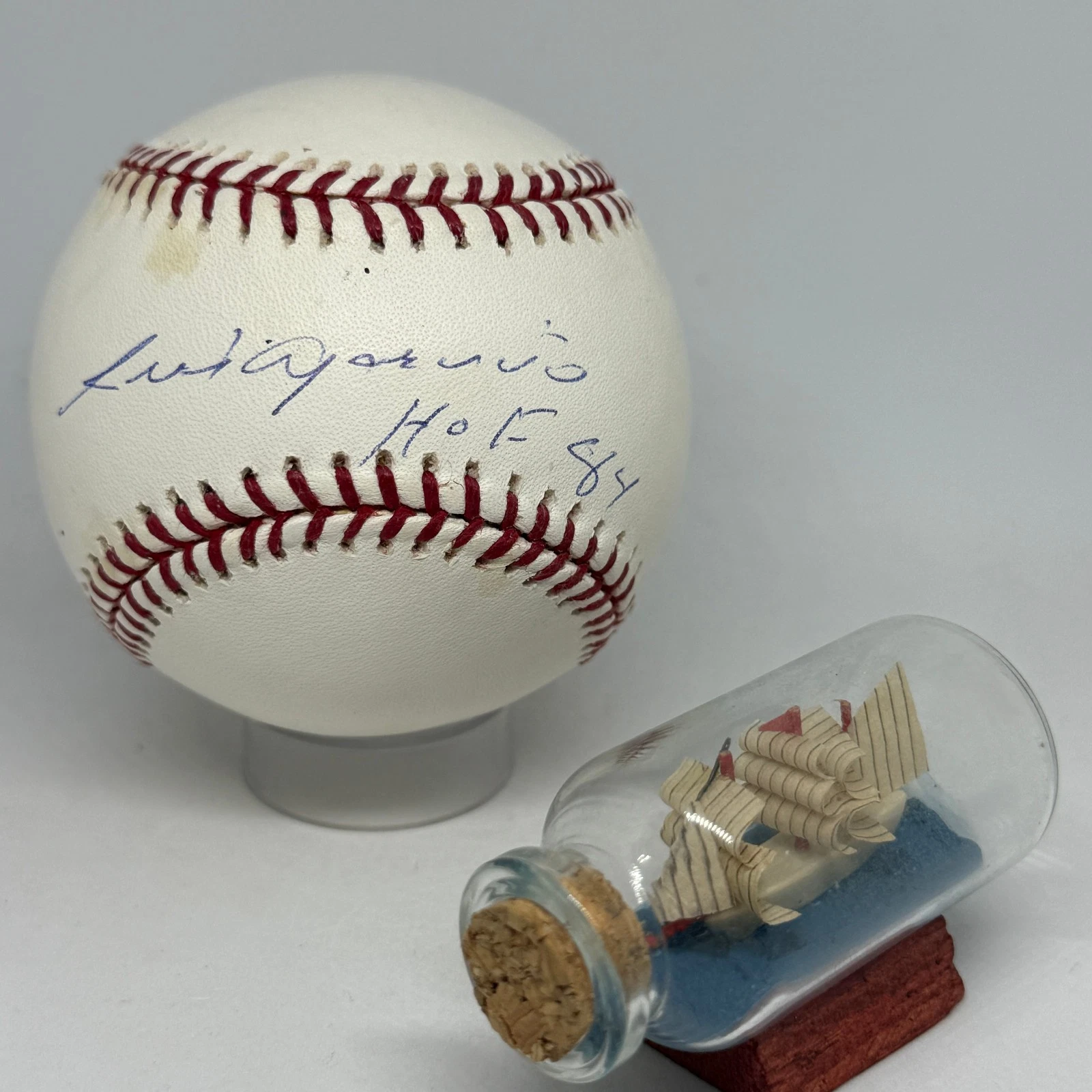 Luis Aparicio signed Rawlings OAL Baseball JSA COA White Sox Inscribed HOF A4196