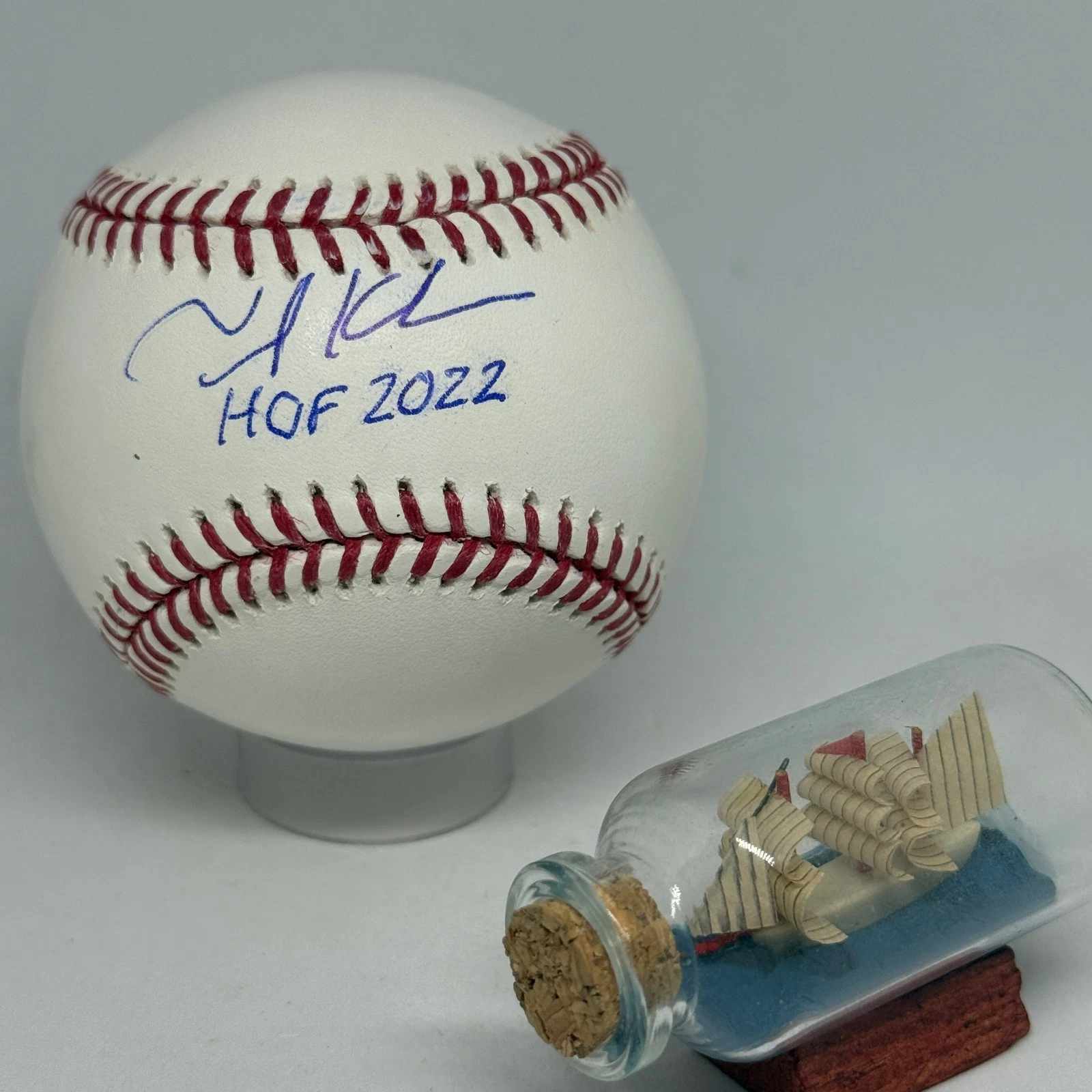Tim Kurkjian signed Rawlings OML Baseball JSA COA Inscribed HOF BBWAA Auto A4207