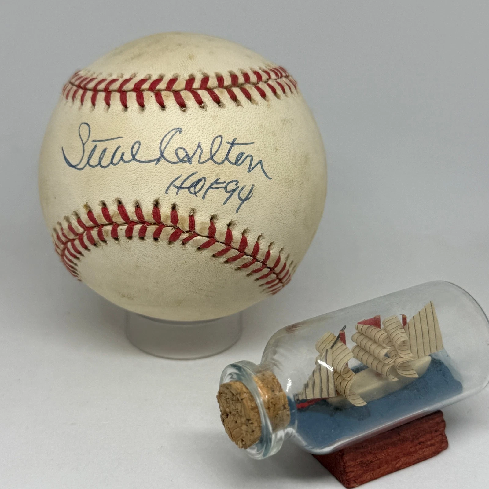 Steve Carlton signed Rawlings ONL Baseball JSA COA Inscribed Auto HOF A4191