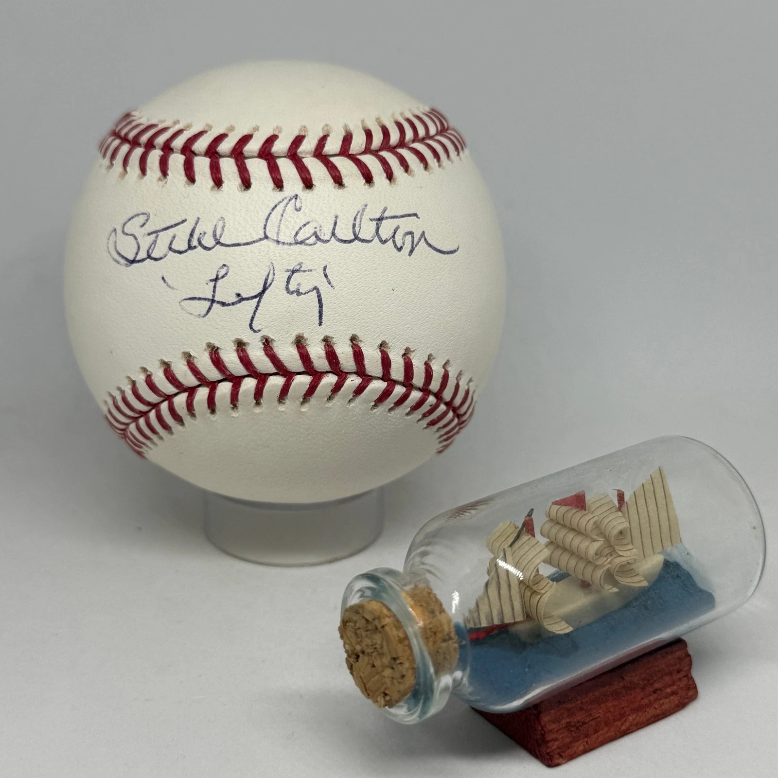 Steve Carlton signed Rawlings ONL Baseball JSA COA Inscribed Lefty Auto A4204