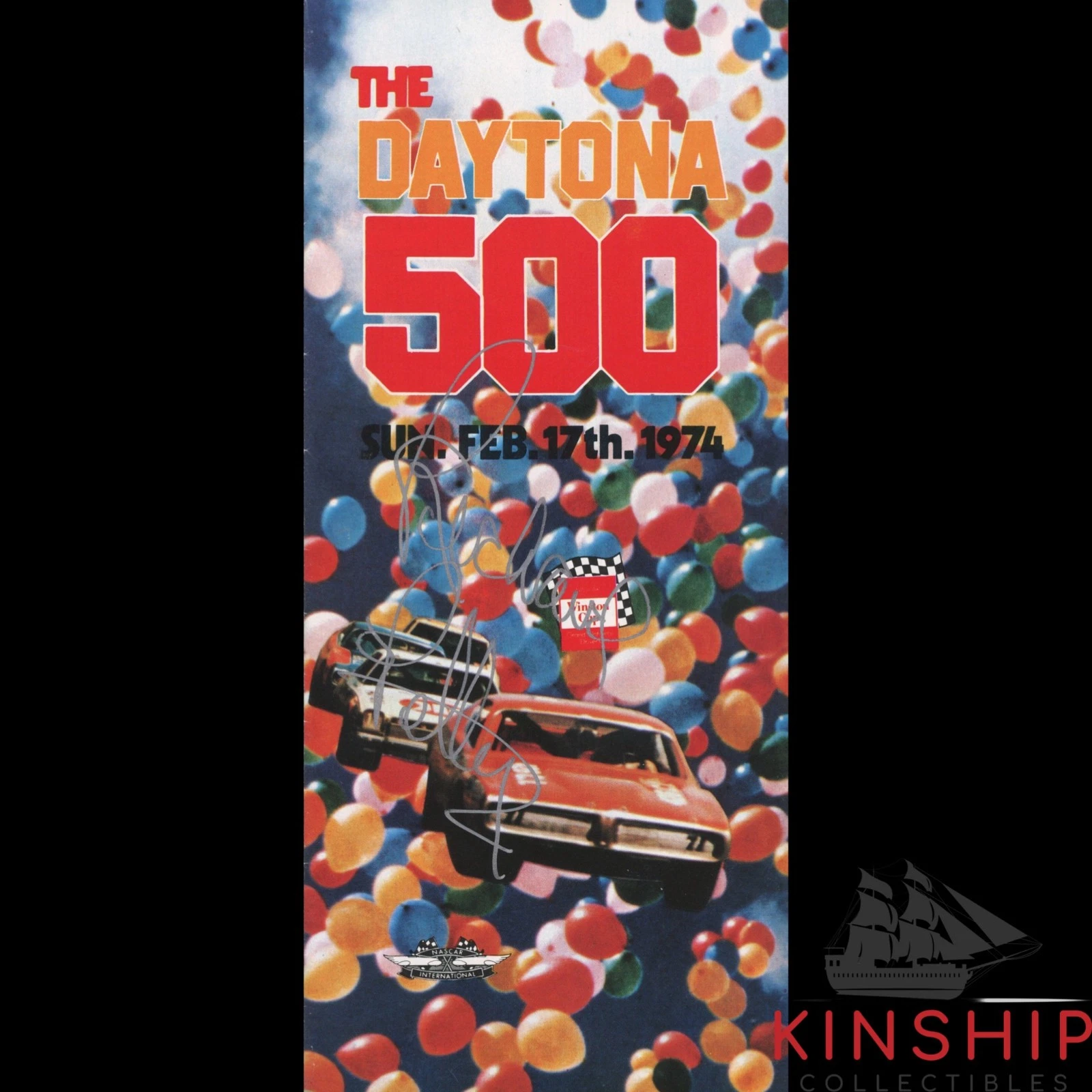 RICHARD PETTY SIGNED 1974 DAYTONA 500 PAMPHLET JSA COA NASCAR AUTO RARE Z2391 COLLECTIBLE MEMORABILIA