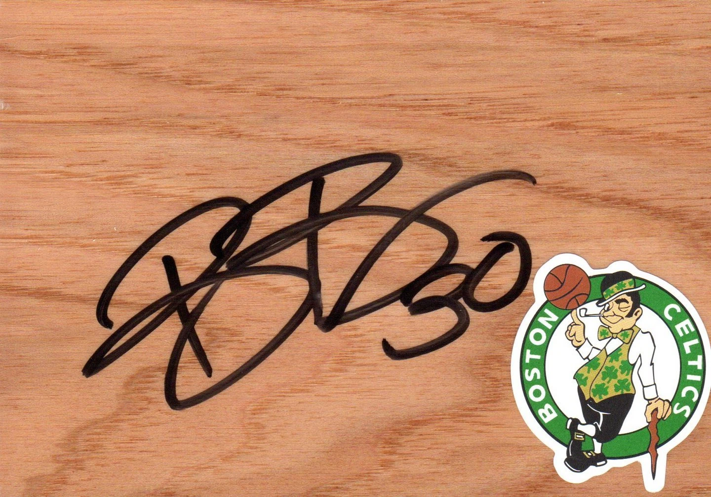 Boston Celtics Brandon Bass Signed FloorBoard COA
