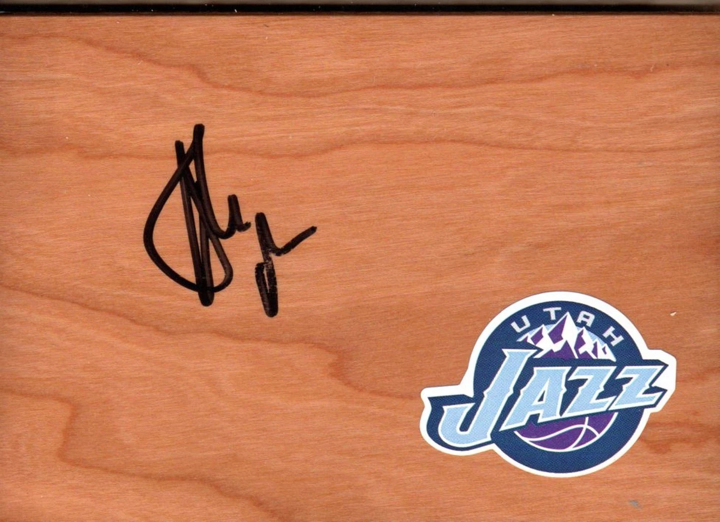 Utah Jazz Alec Burks Signed Floorboard COA