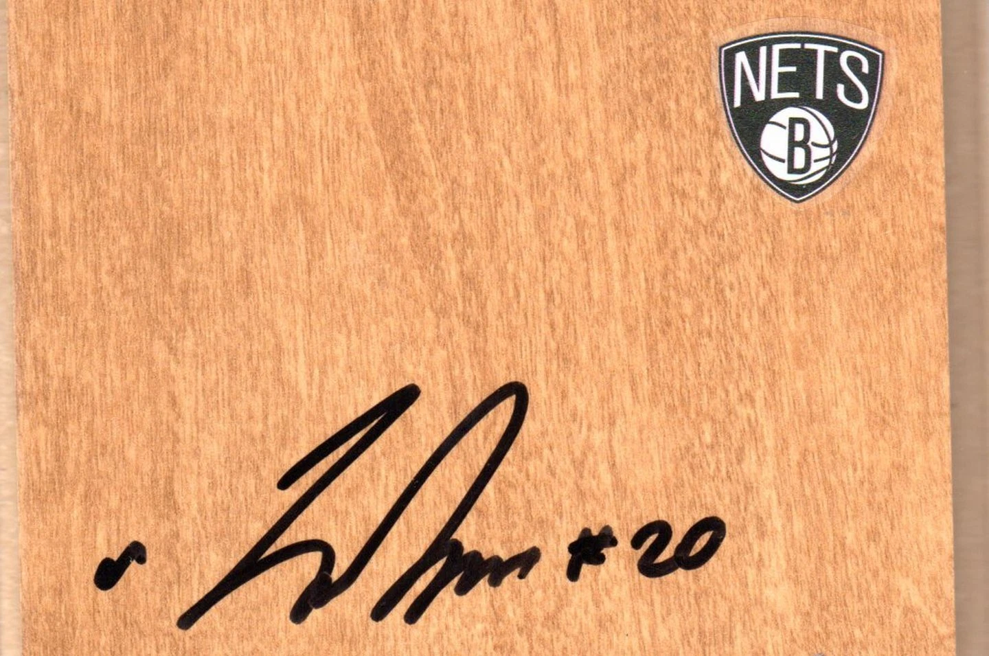 Brooklyn Nets Tornike Shengelia Signed FloorBoard COA