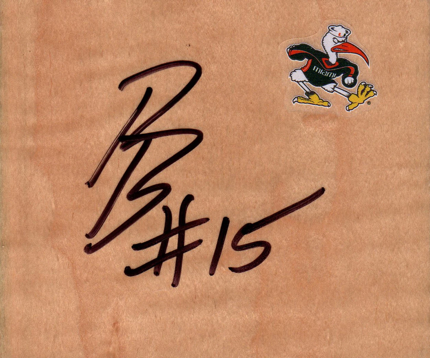 Miami Hurricanes Rion Brown Signed FloorBoard COA