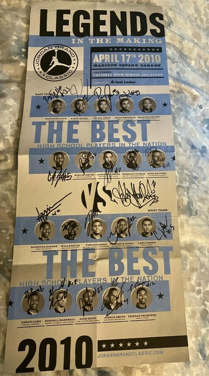 2010 Jordan Classic Extremely Rare Limited Autographed Poster Kyrie Irving