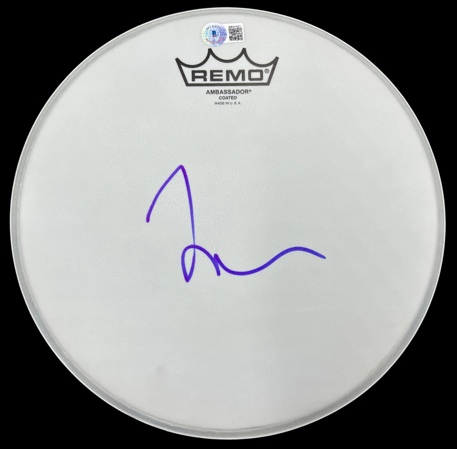 TAYLOR HAWKINS SIGNED 10″ INCH DRUMHEAD DRUM HEAD FOO FIGHTERS BECKETT BAS COLLECTIBLE MEMORABILIA