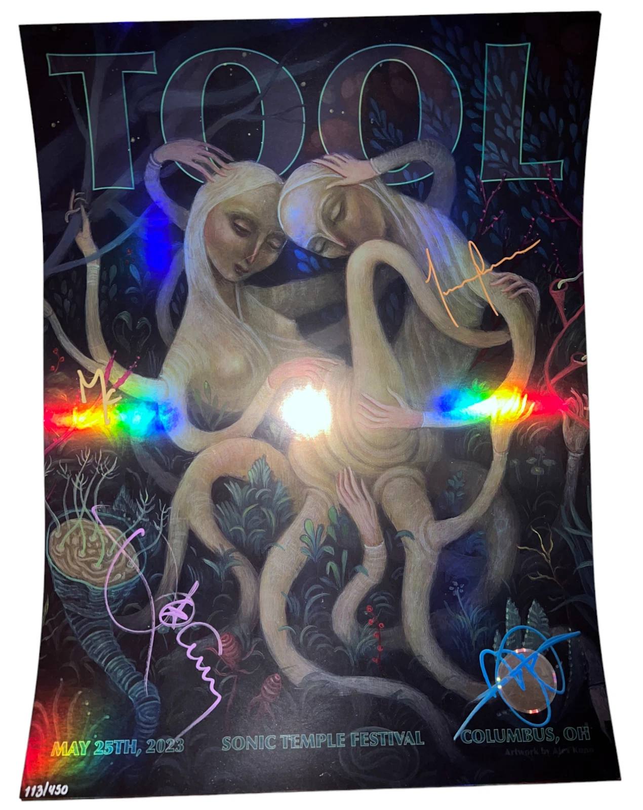 2023 TOOL SONIC TEMPLE BAND SIGNED POSTER COLUMBUS OHIO TOUR 5/25/23 ALEX KUNO !