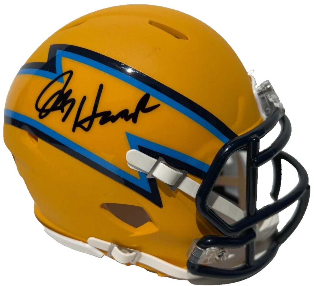 JIM HARBAUGH SIGNED LOS ANGELES CHARGERS AMP FOOTBALL MINI HELMET JSA !