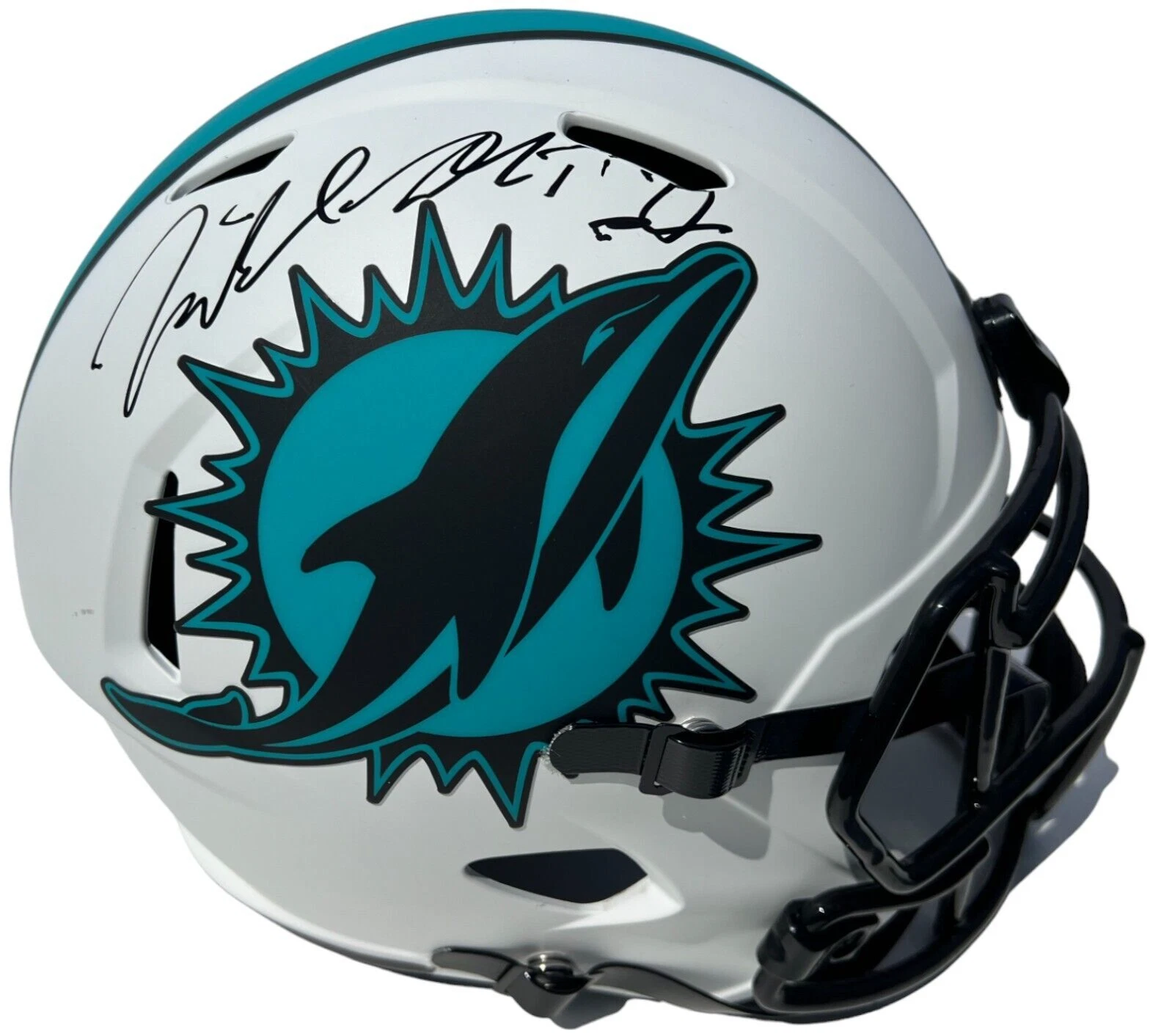 MIKE MCDANIEL SIGNED MIAMI DOLPHINS LUNAR FULL SIZE HELMET FOOTBALL JSA